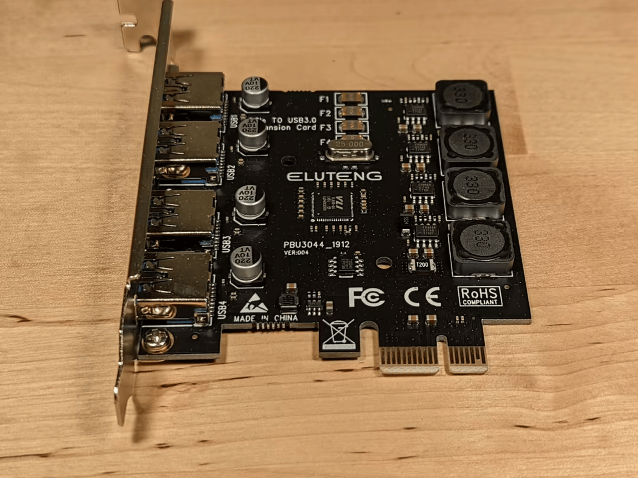 ELUTENG PCIe USB 3.0 Expansion Card | 5Gbps | 4 Ports 