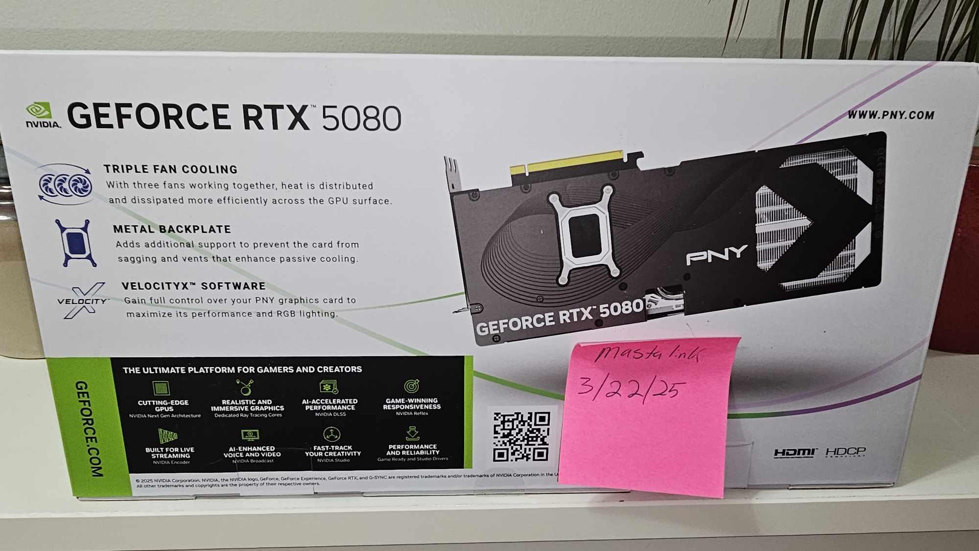 PNY RTX 5080 (Overclocked Triple Fan)