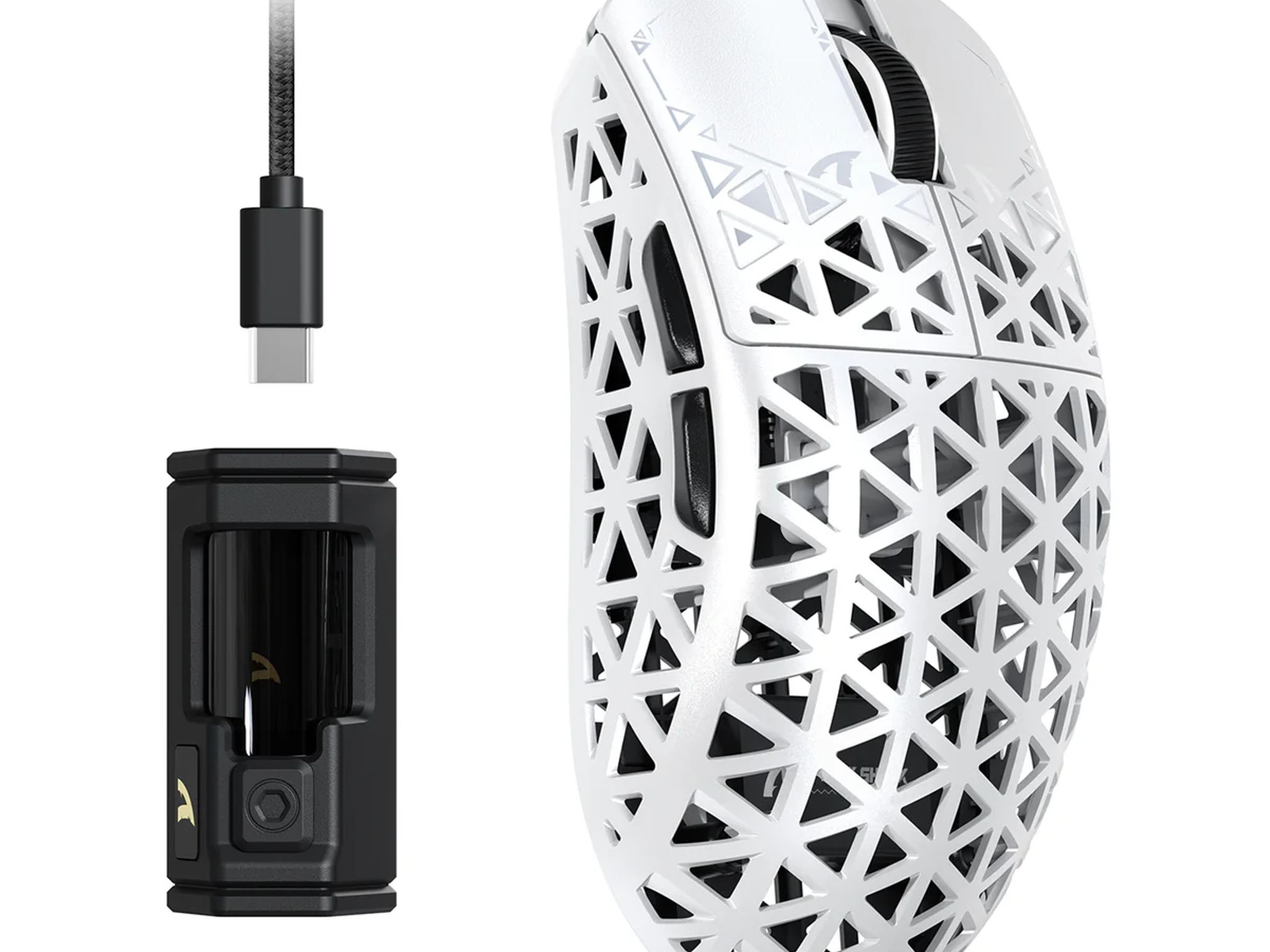 NEW White Attack Shark R5 Ultra 39g Carbon Fiber Gaming Mouse PAW3950MAX 8K Wireless 42K DPI