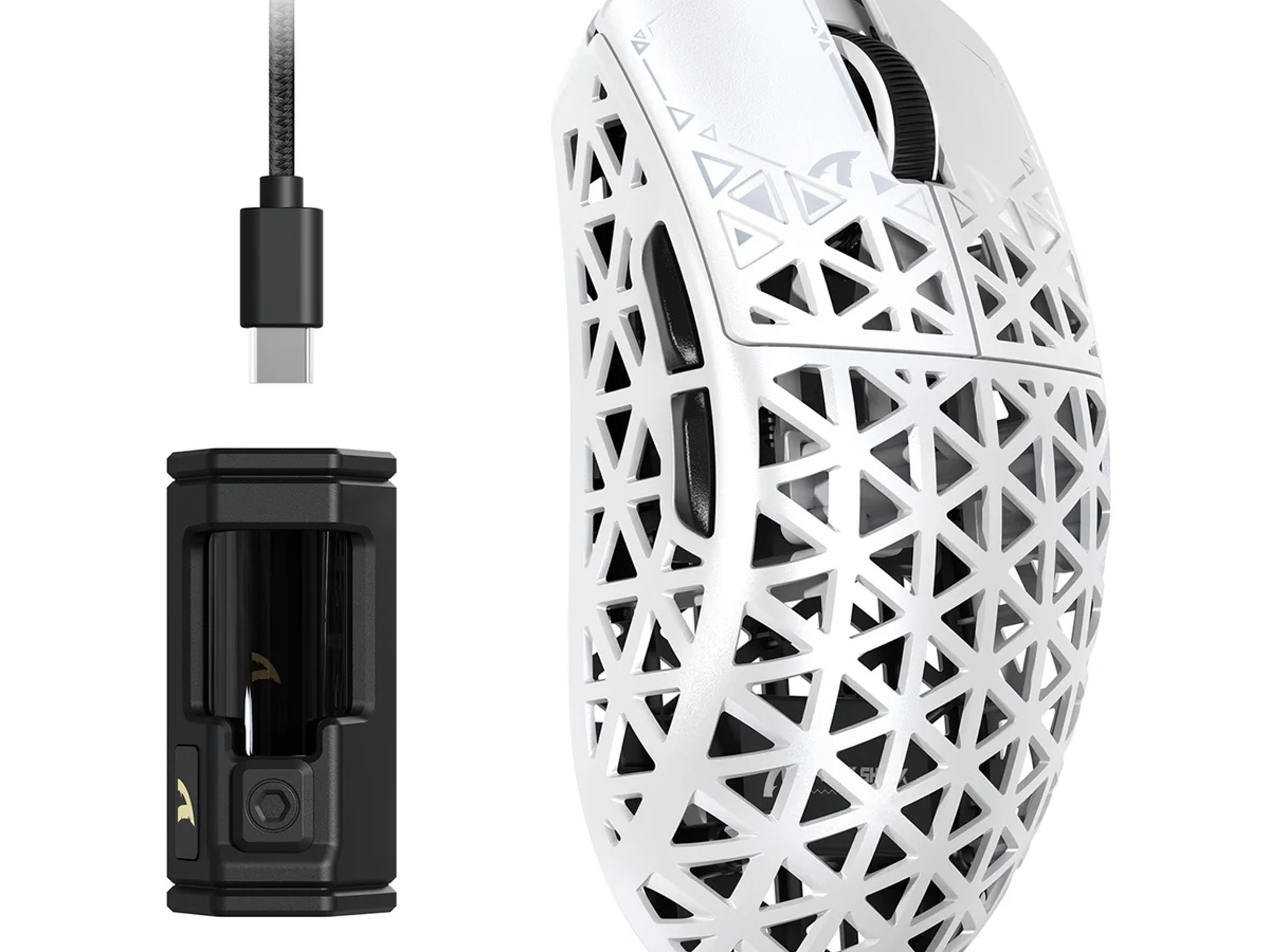NEW White Attack Shark R5 Ultra 39g Carbon Fiber Gaming Mouse PAW3950MAX 8K Wireless 42K DPI