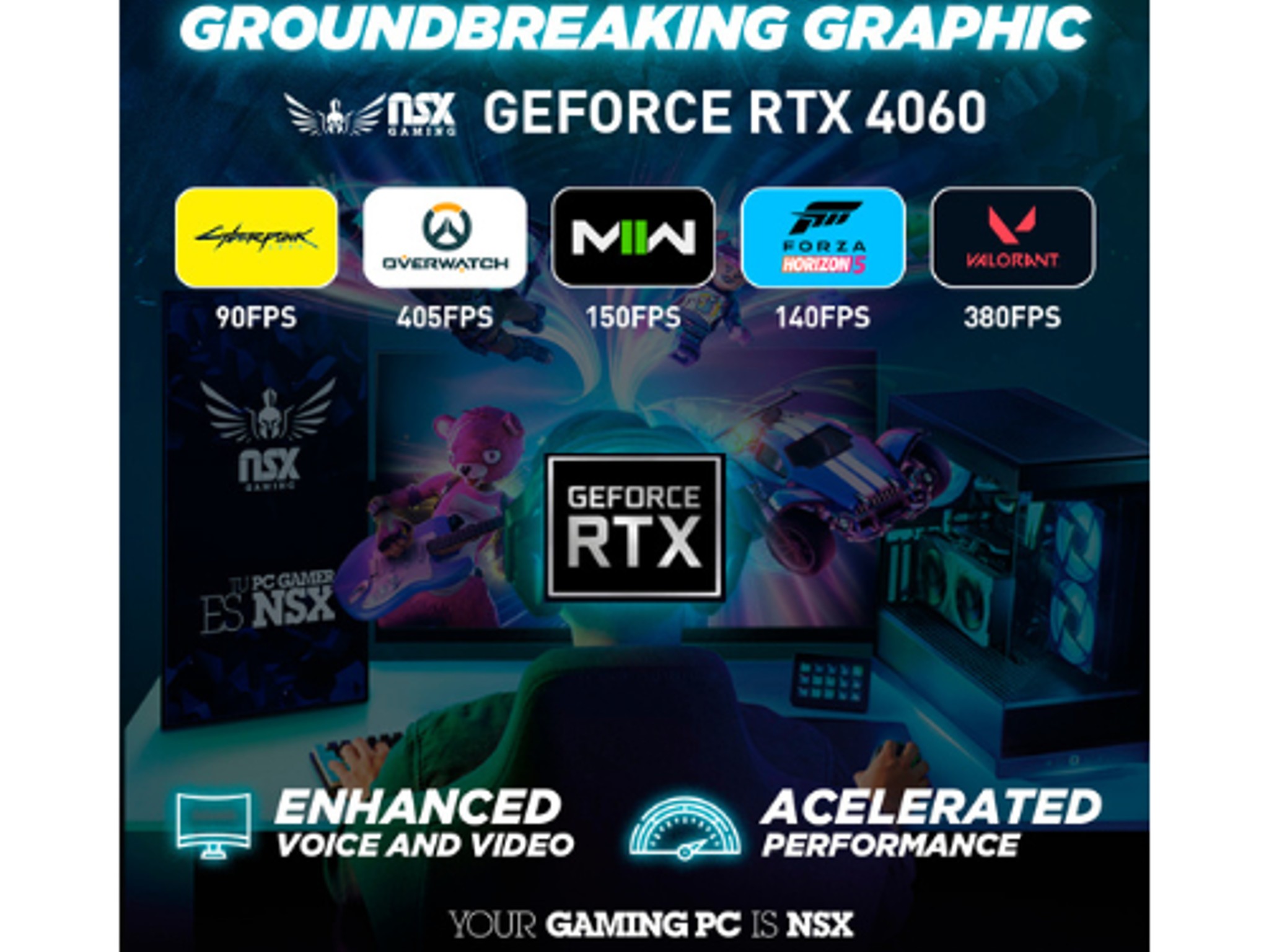 Nsx Gaming PC Viper Intel CORE I5 13400F, RTX 4060,16GGB DDR5, SSD 1TB