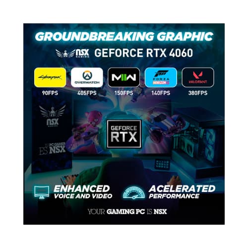 Nsx Gaming PC Viper Intel CORE I5 13400F, RTX 4060,16GGB DDR5, SSD 1TB