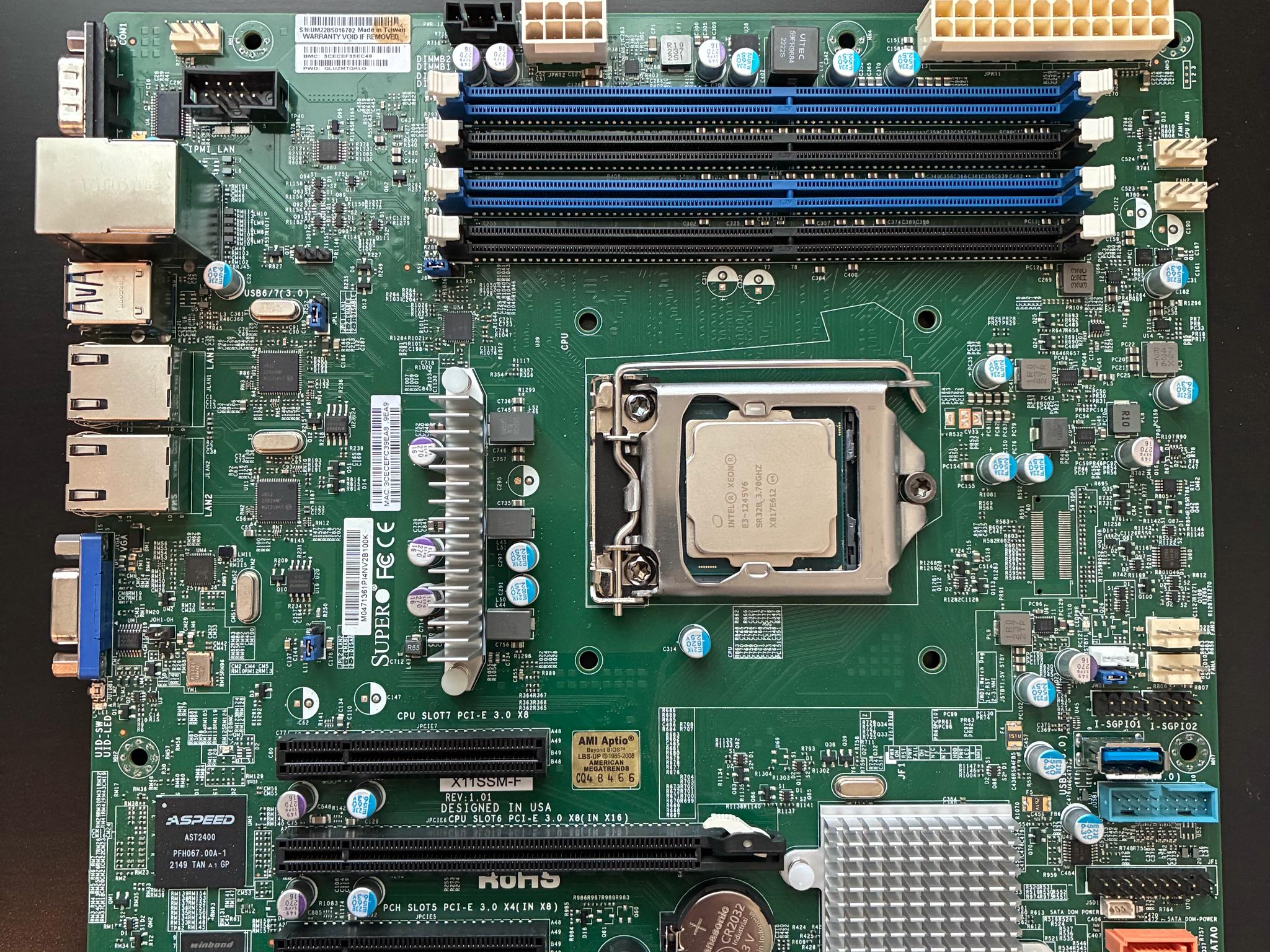 Supermicro X11SSL-F MicroATX Motherboard w/ Xeon E3-1245 v6 *READ DESCRIPTION*