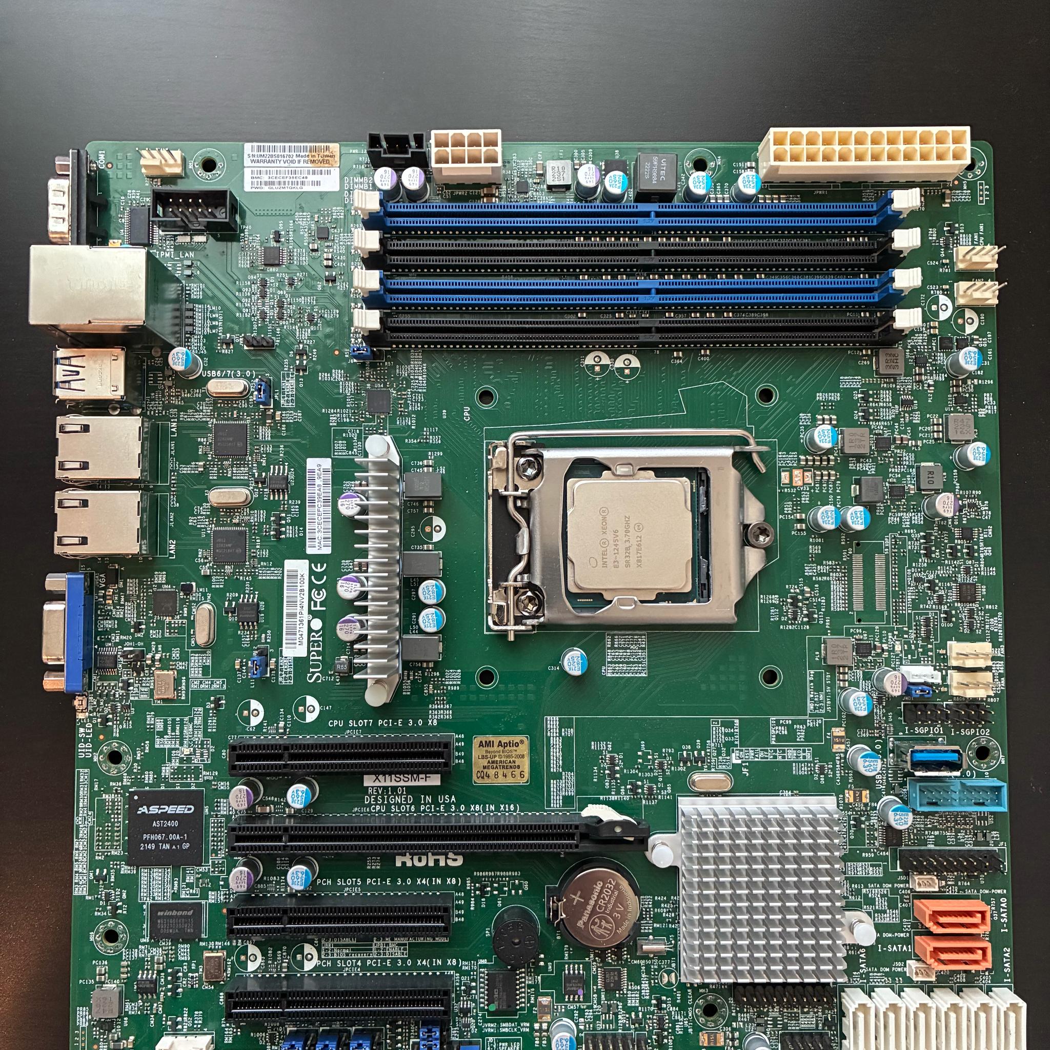 Supermicro X11SSL-F MicroATX Motherboard w/ Xeon E3-1245 v6 *READ DESCRIPTION*