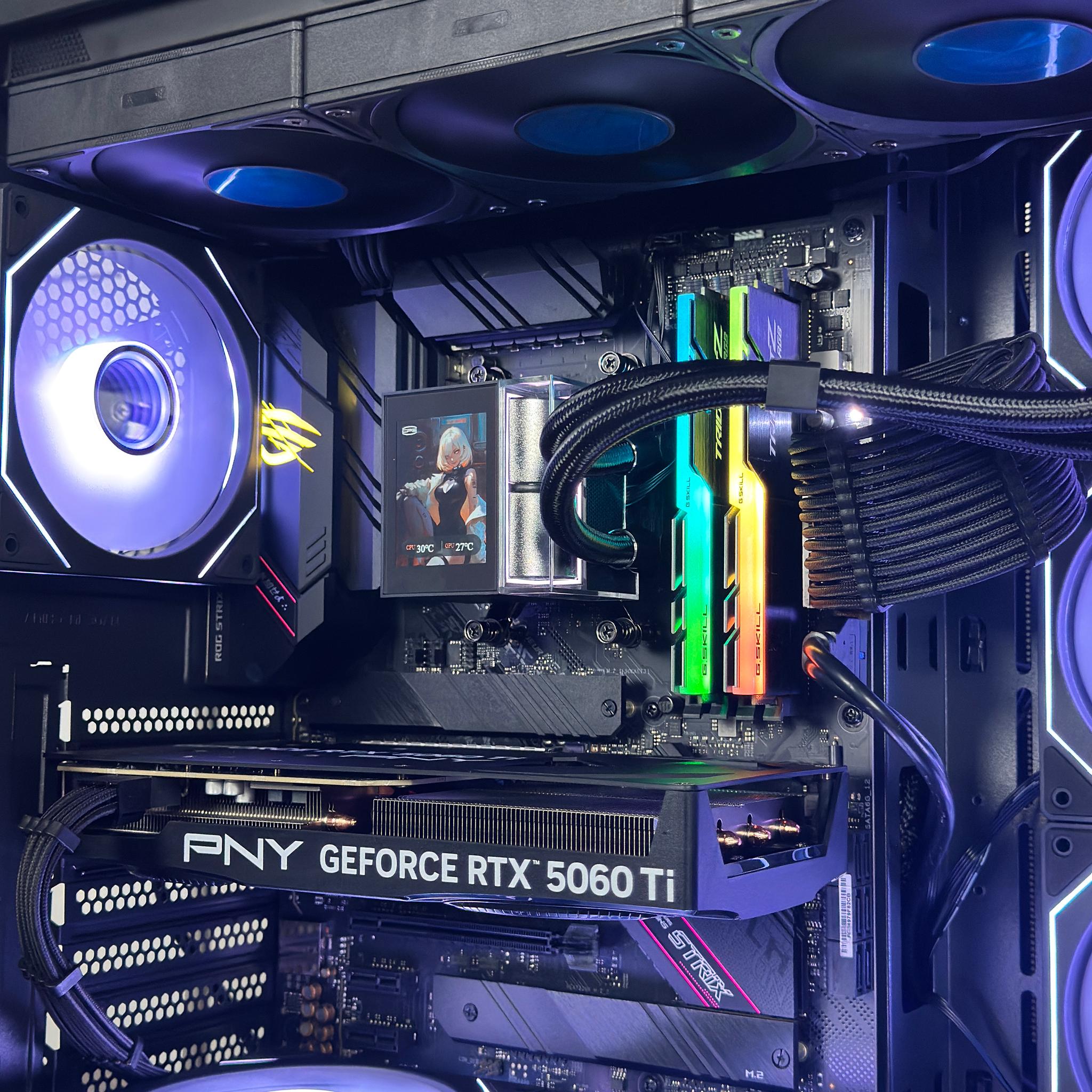 Ryzen 7 5800X | RTX 5060 Ti Gaming PC | 32 GB RAM | Smooth 1440p |  RGB + LCD AIO