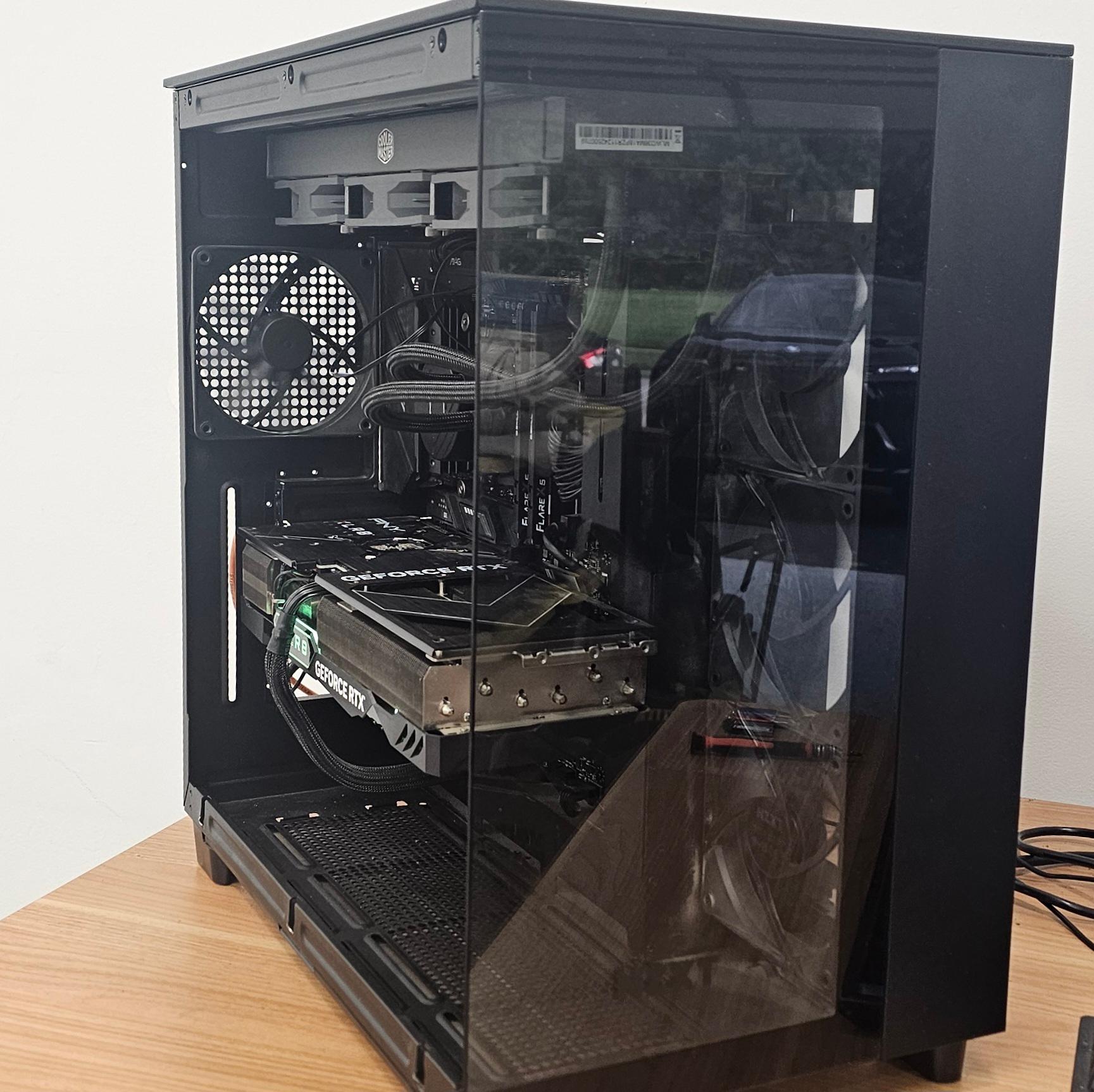 Black NZXT PC Case with Tempered Glass w/ 4 Fans