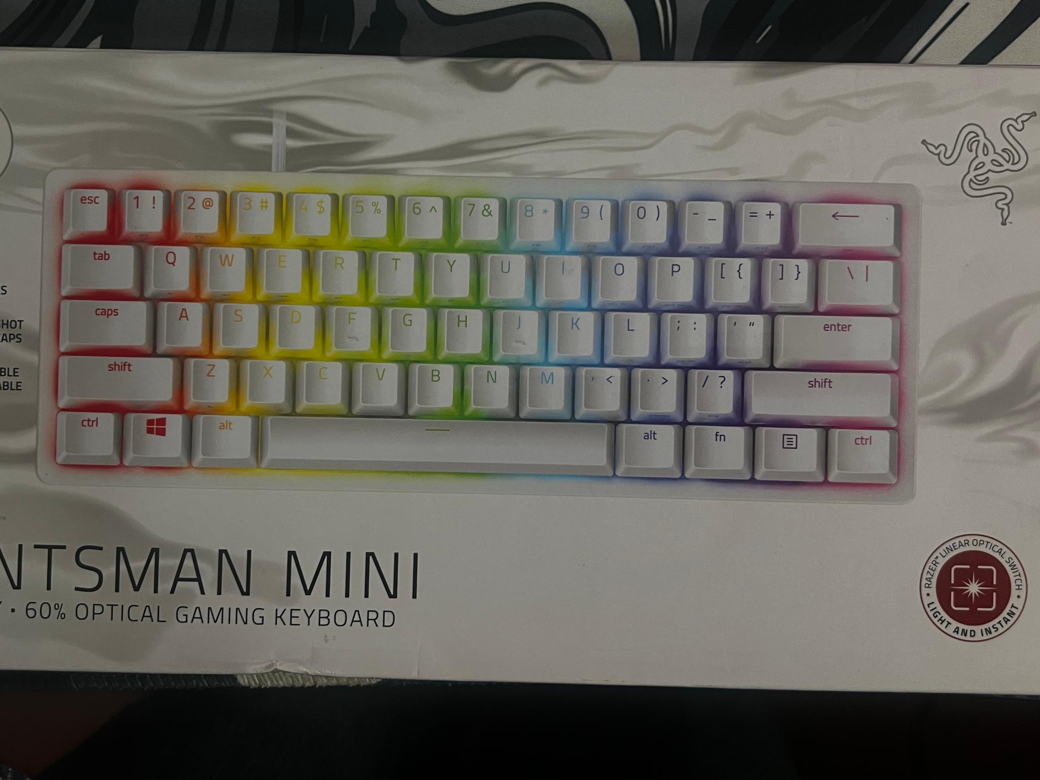 Razer Huntsman Mini Mercury White 60% Optical Keyboard – Foam Mod – Clean