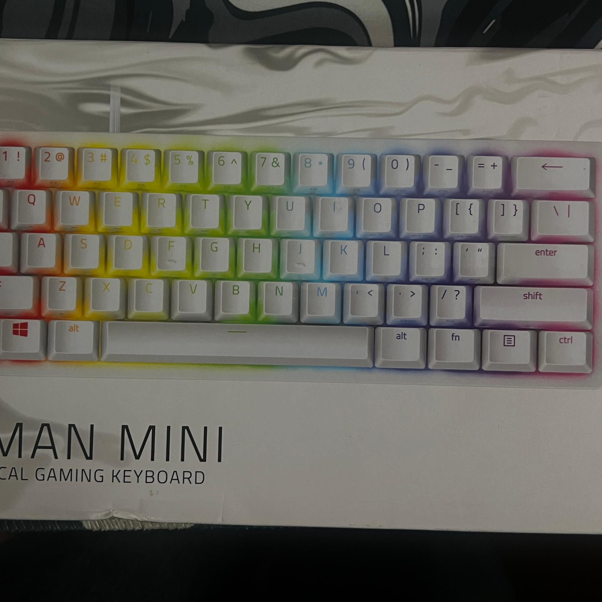 Razer Huntsman Mini Mercury White 60% Optical Keyboard – Foam Mod – Clean