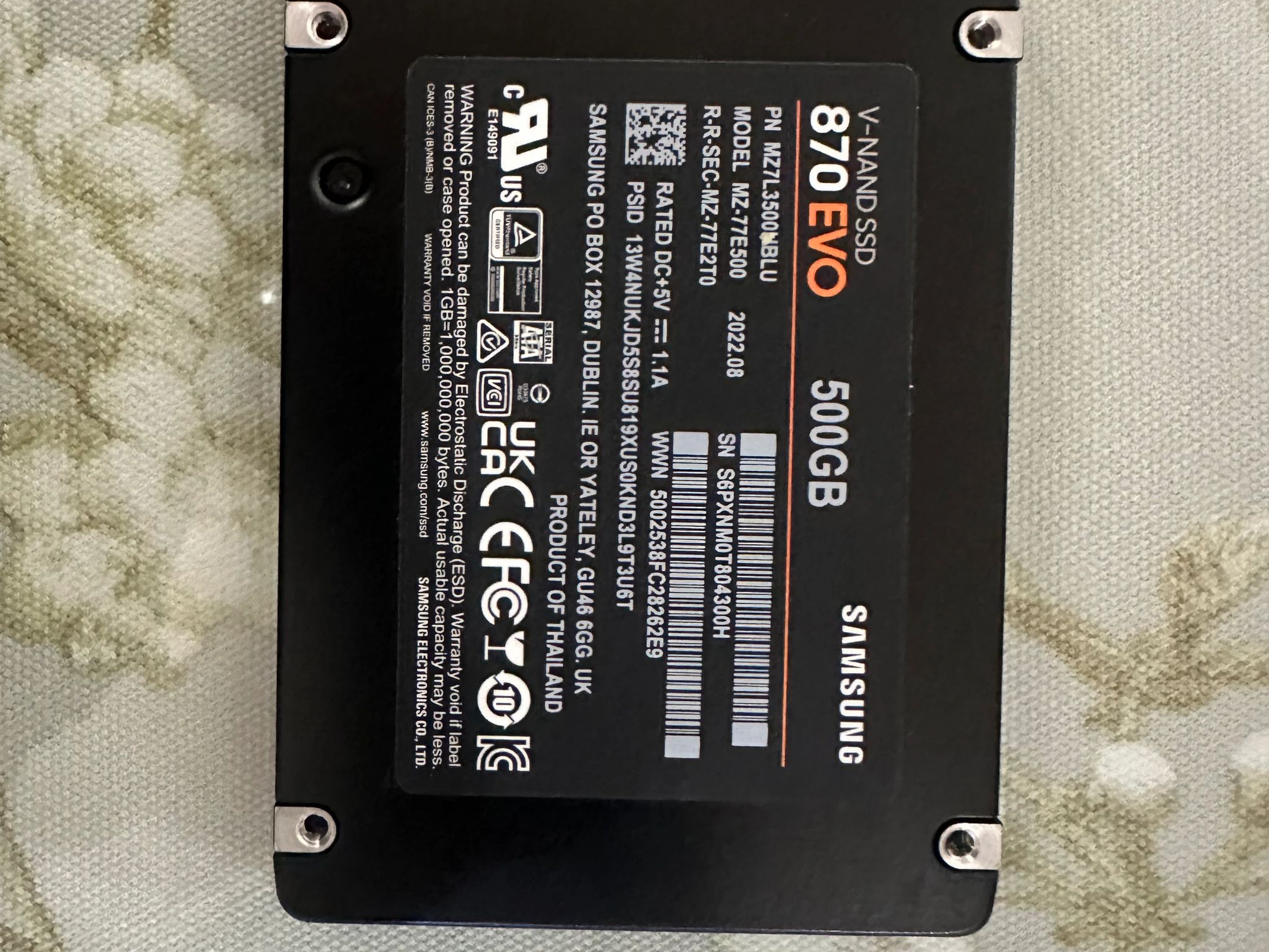 SSD Storage Bundle – Intel 1TB NVMe + Samsung 870 EVO 500GB