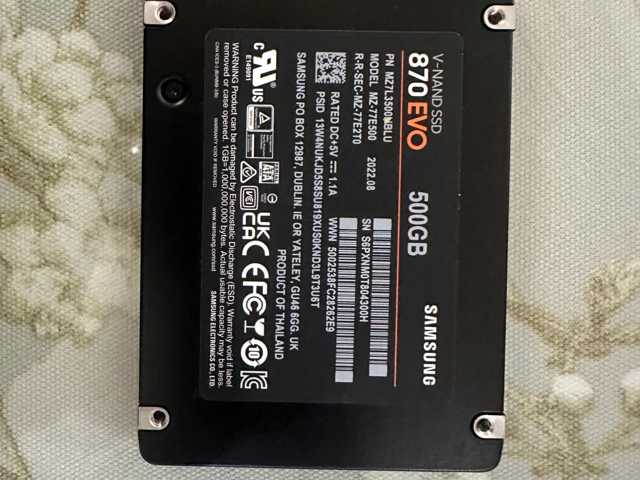 SSD Storage Bundle – Intel 1TB NVMe + Samsung 870 EVO 500GB