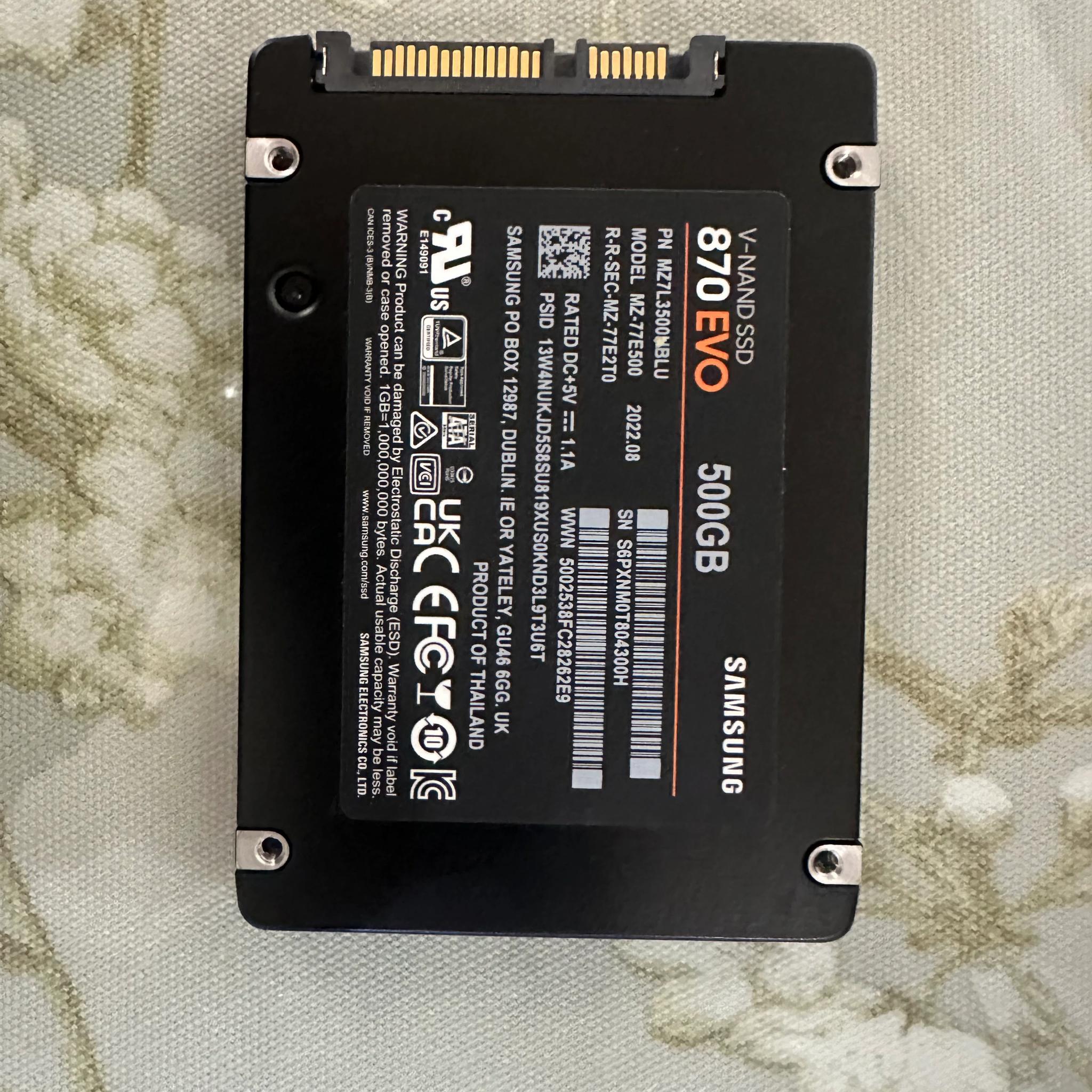 SSD Storage Bundle – Intel 1TB NVMe + Samsung 870 EVO 500GB