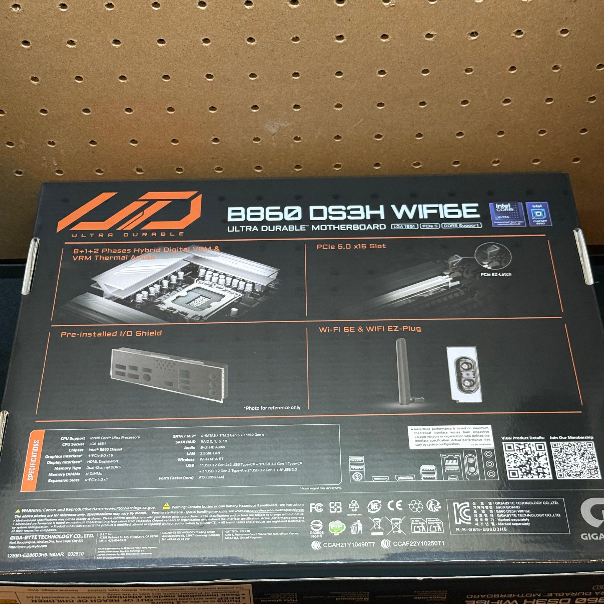 (NEW Bundle) Intel Core Ultra 250K PLUS | GIGABYTE B860 DS3H WIFI6E Motherboard