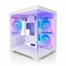WHITE CUBEX ARGB GAMING PC MATX CASE – PANORAMIC TEMPERED GLASS
