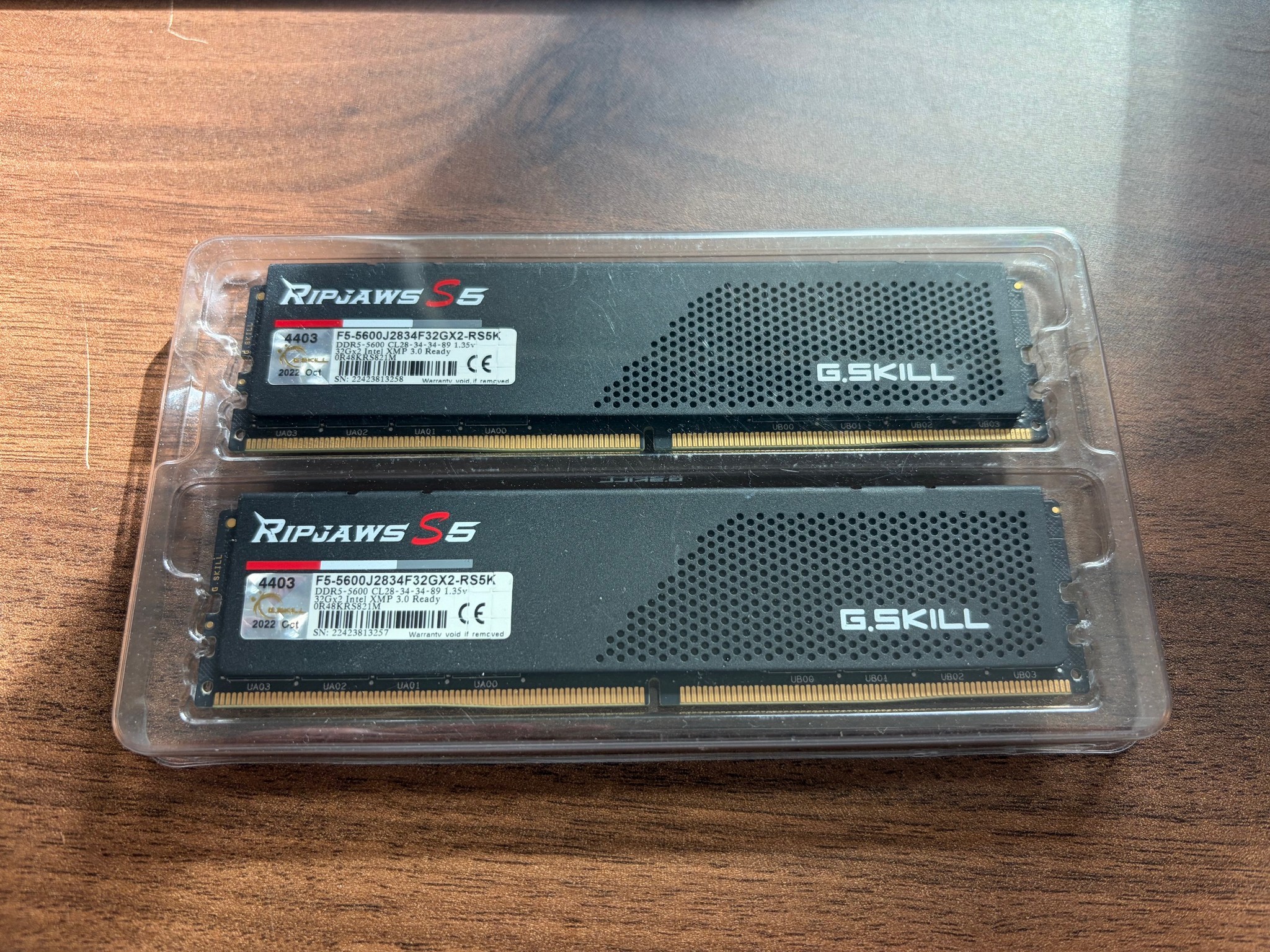 64GB (2 x 32GB) G.Skill Ripjaws S5 DDR5 5600mhz