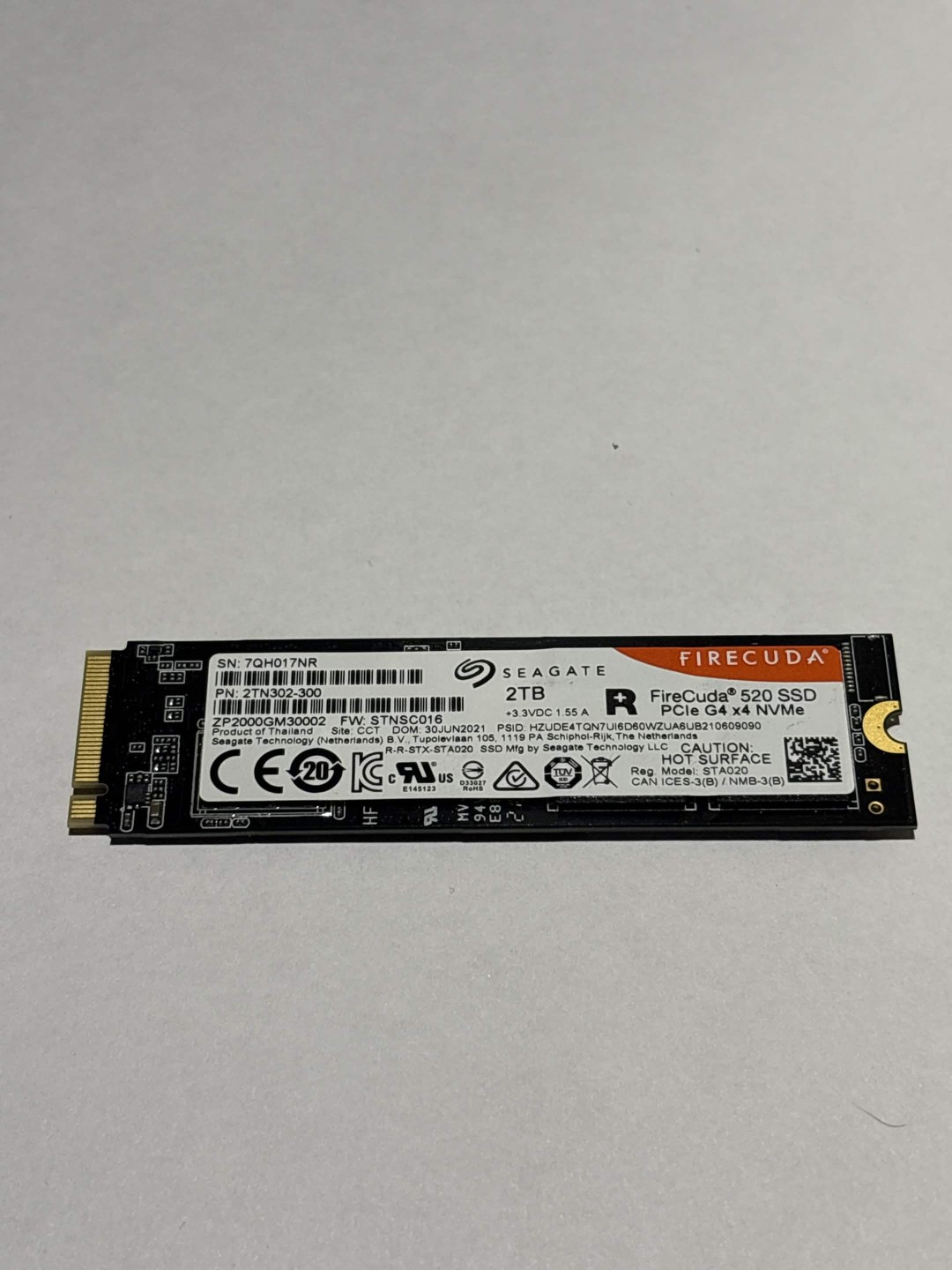 Seagate FireCuda 520 2TB PCIe Gen4 NVMe M.2 SSD | Tested Working