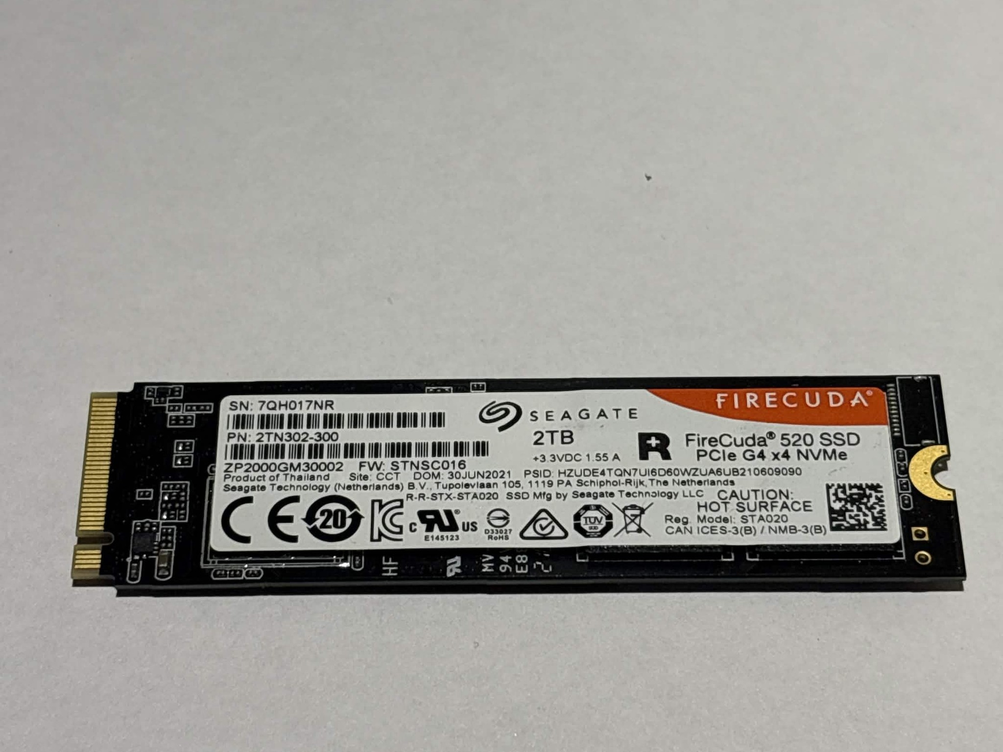Seagate FireCuda 520 2TB PCIe Gen4 NVMe M.2 SSD | Tested Working