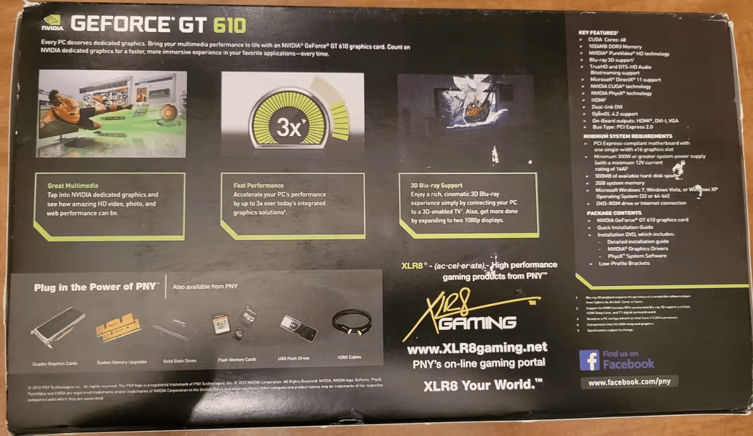 PNY Nvidia GeForce GT 610 1GB DDR3