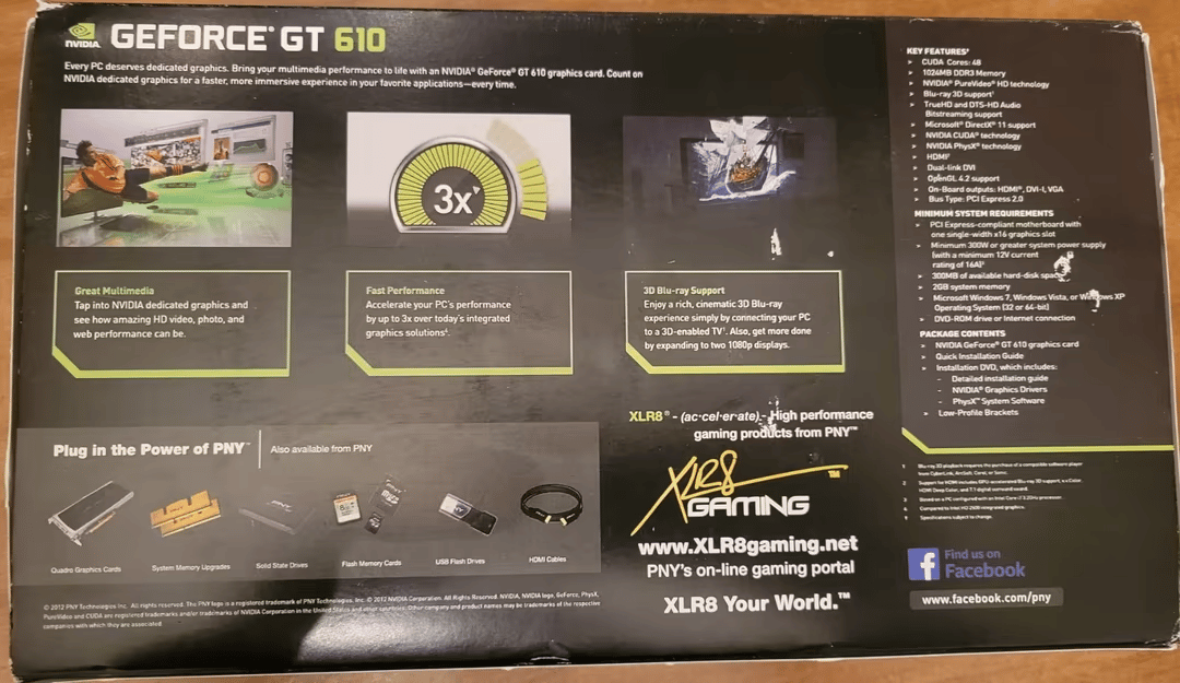 PNY Nvidia GeForce GT 610 1GB DDR3