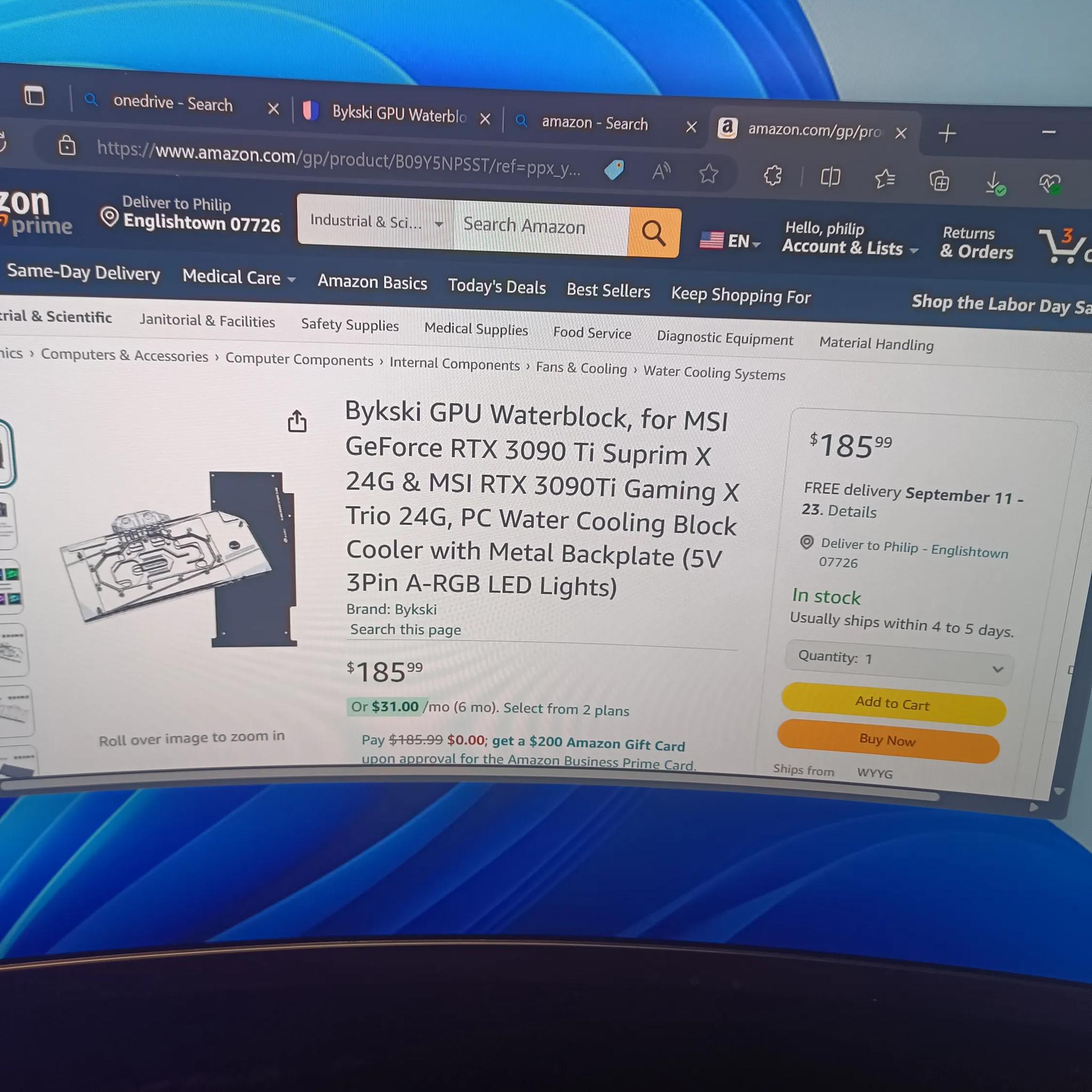 BNIB Bykski  Waterblock, for MSI GeForce RTX 3090 Ti Suprim X 24G & MSI RTX 3090Ti Gaming X Trio 24G