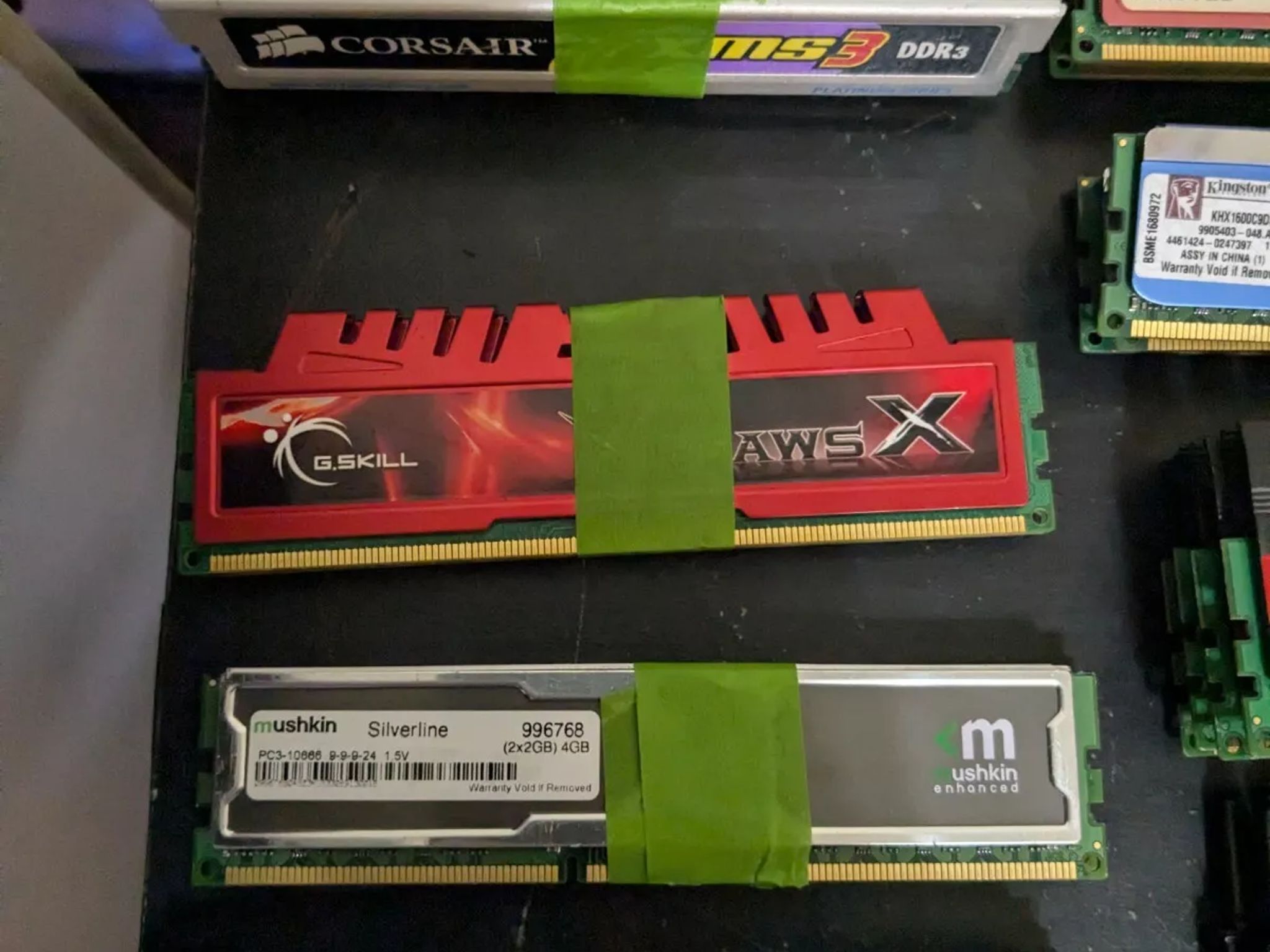 High End DDR3 Lot 2GB x 46, 92GB Corsair G.Skill Mushkin OCZ Kingston Patriot