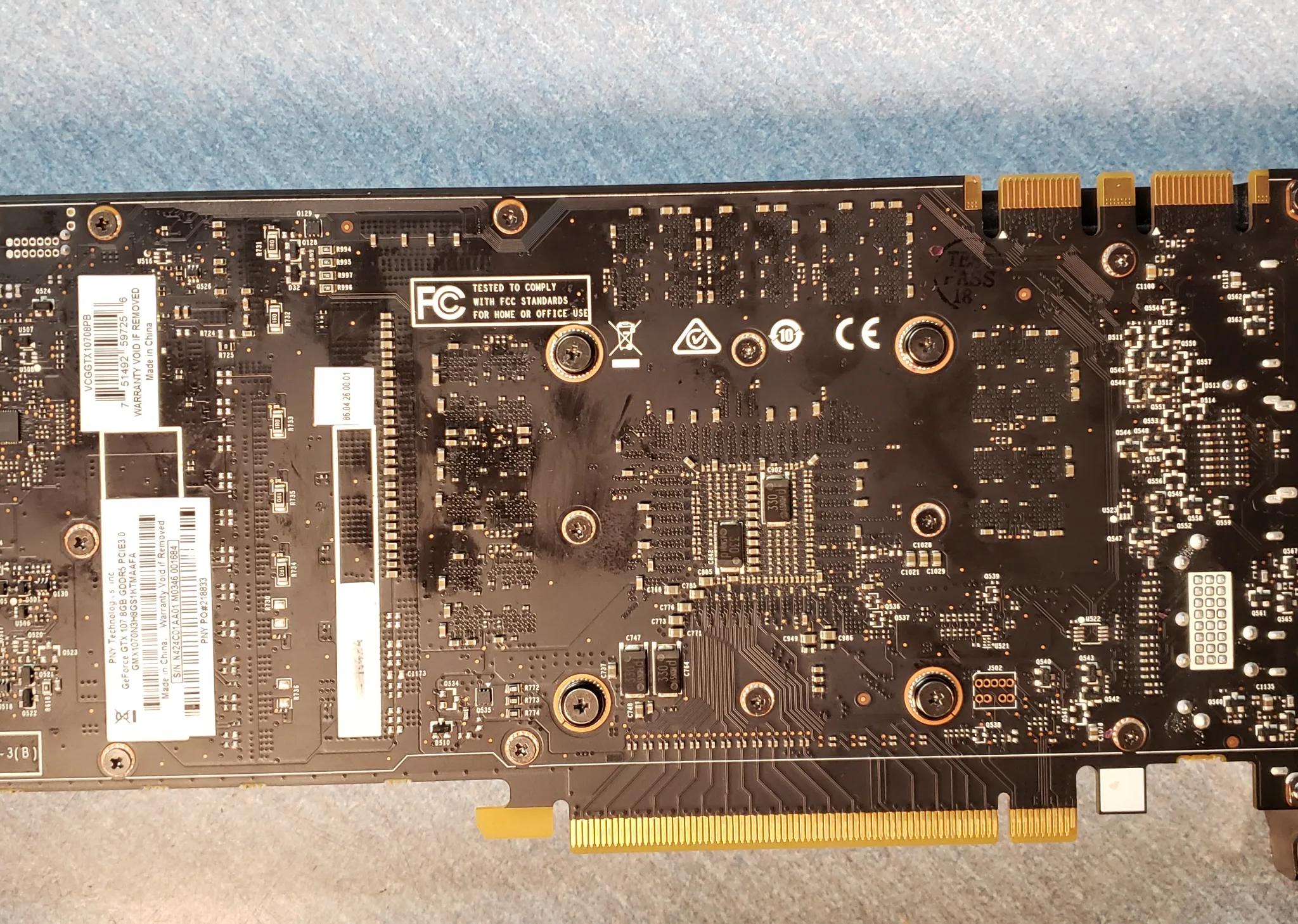 PNY GTX 1070 graphics card with 8gb memory