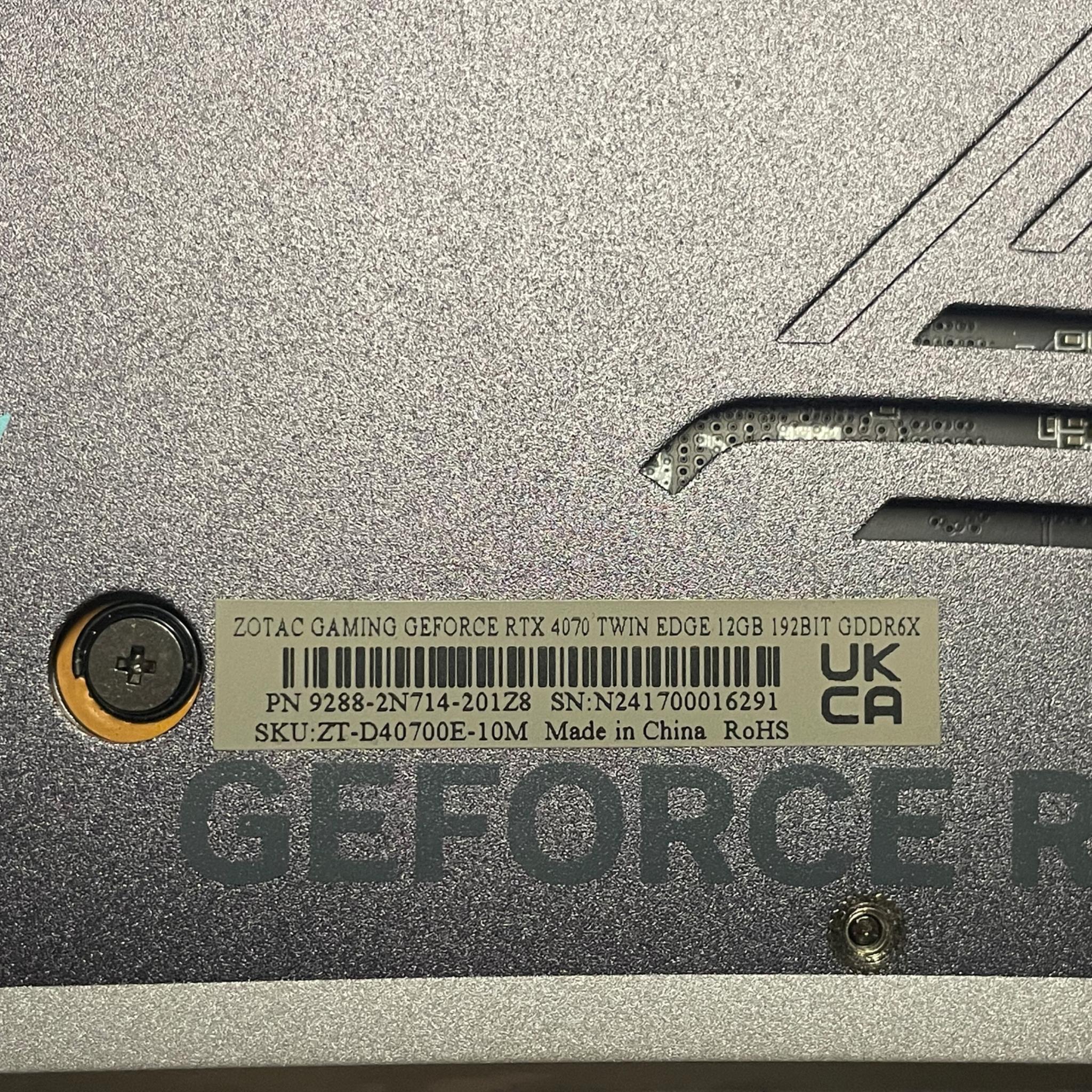 ZOTAC Gaming GeForce RTX 4070 Twin Edge OC GDDR6 DLSS 3 12GB