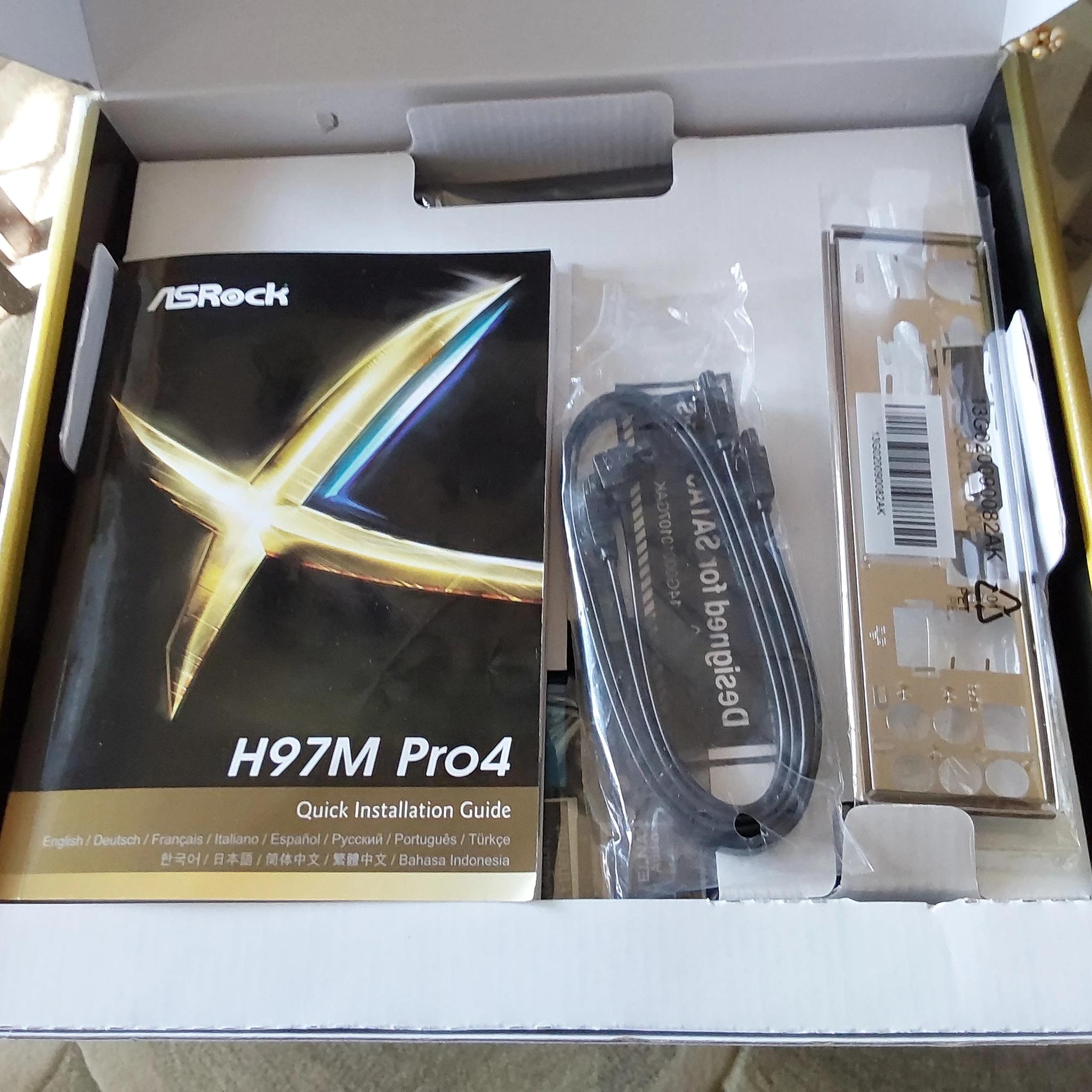 NEW ASRock Intel H97M Pro4 Motherboard, complete, sealed in original retail box