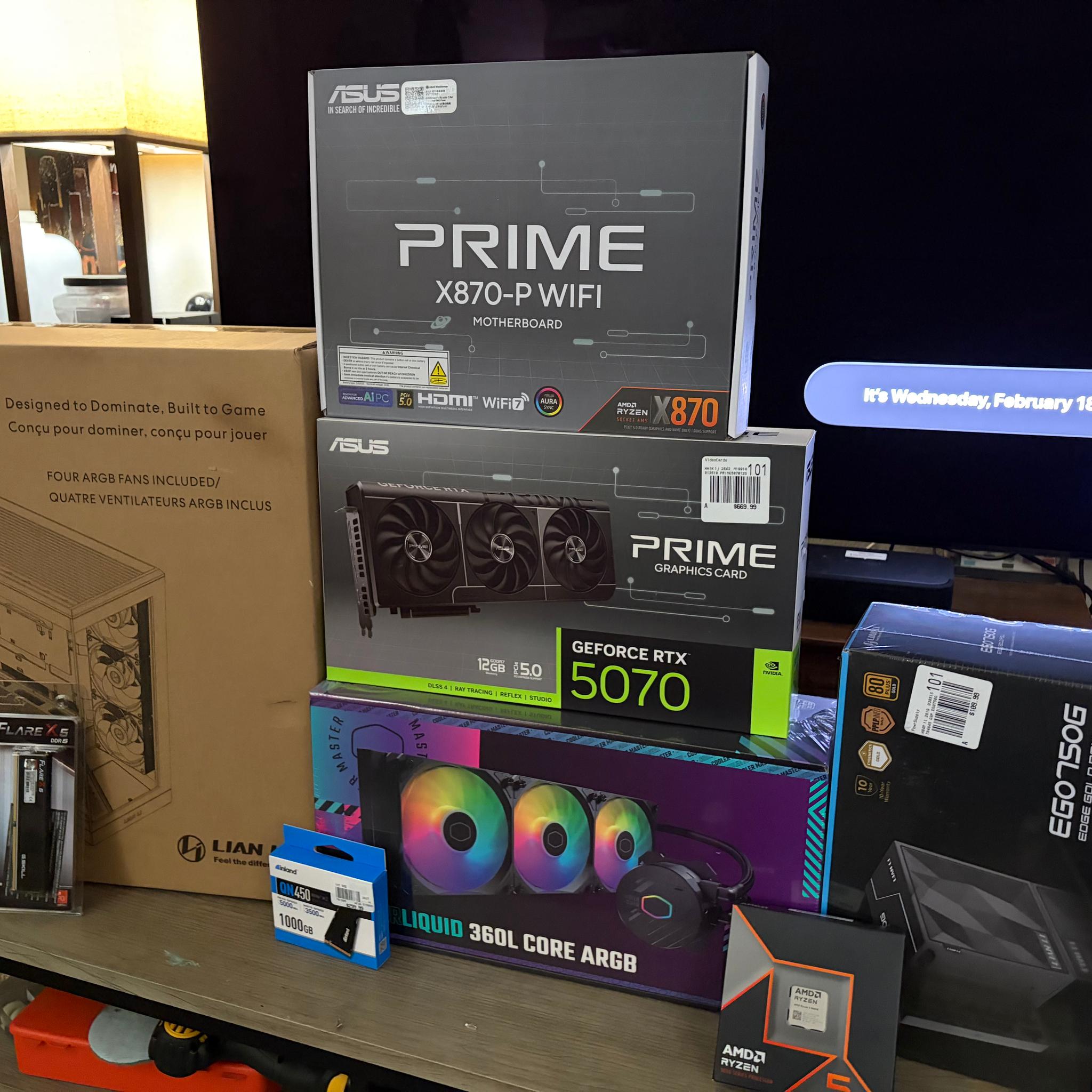 RTX 5070 | Ryzen 9600X | 32GB DDR5 | 1TB NVMe | ASUS PRIME ecosystem build