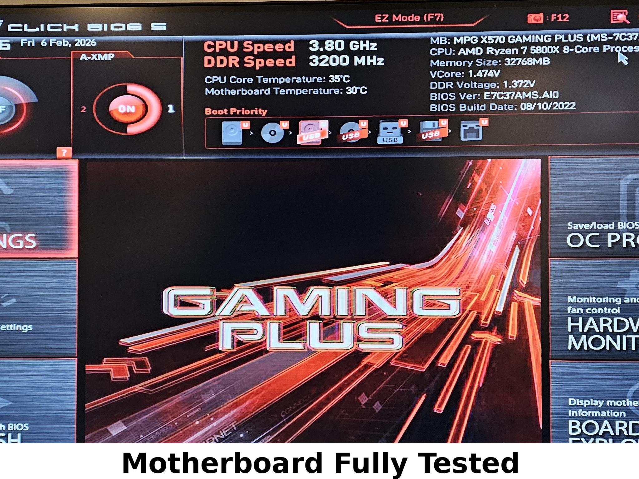 MSI MPG X570 Gaming Plus (MS-7C37) - Tested & Working - Ready to Ship