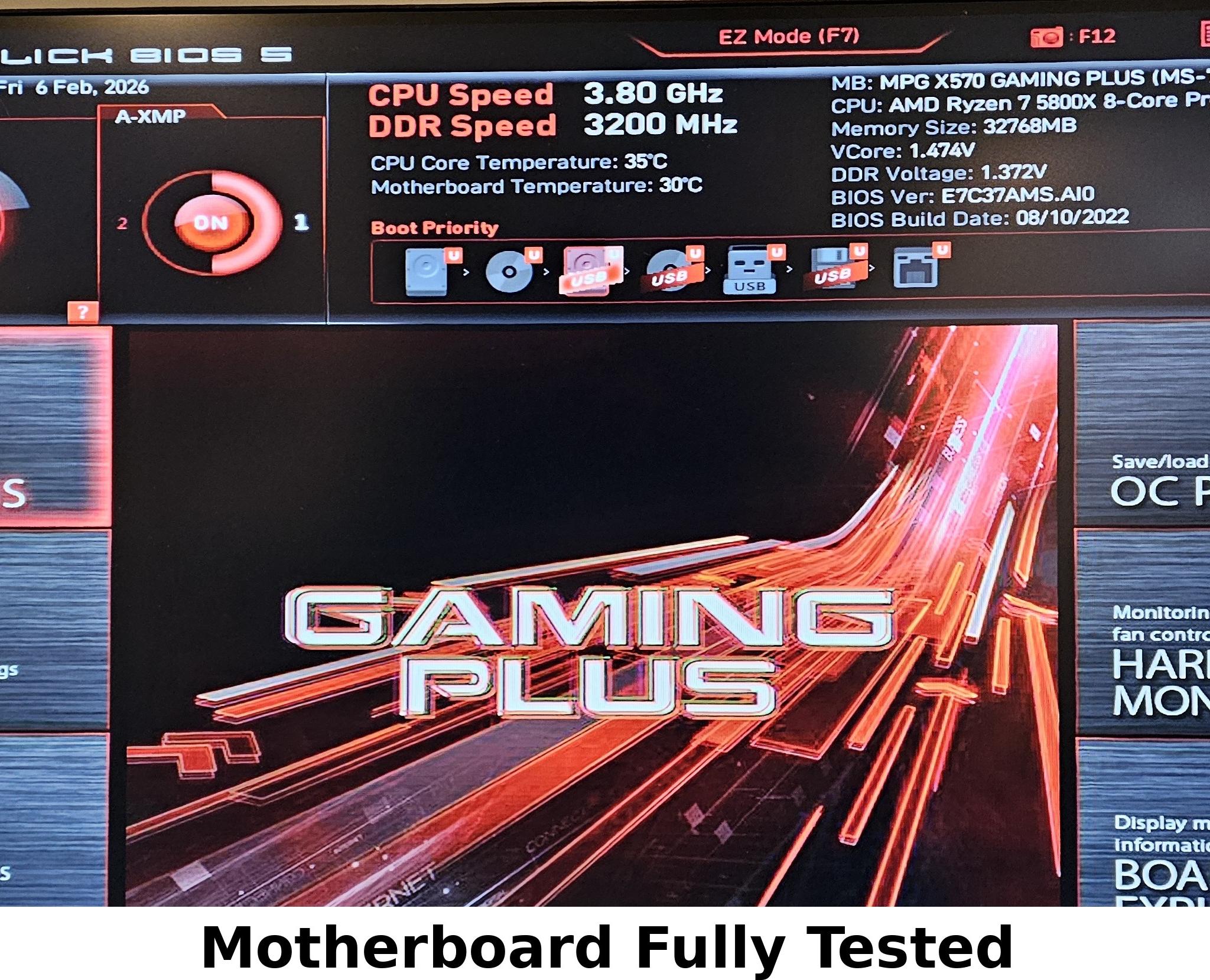 MSI MPG X570 Gaming Plus (MS-7C37) - Tested & Working - Ready to Ship