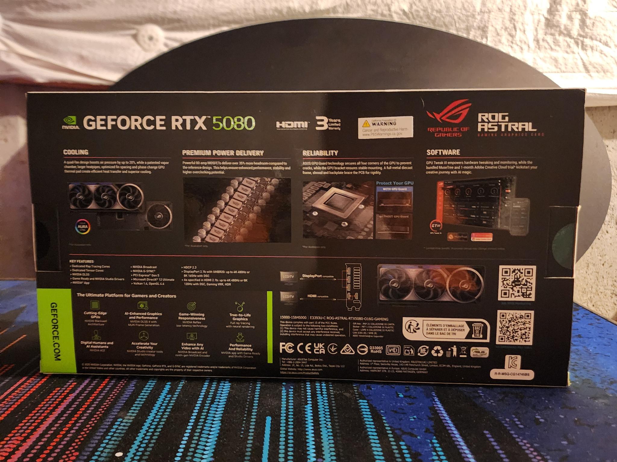 ASUS ROG Astral GeForce RTX 5080 16GB GDDR7 OC Edition