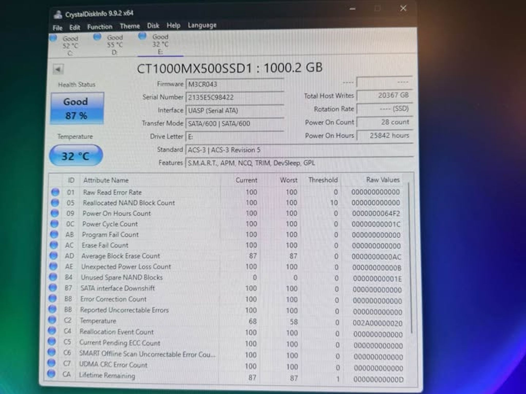 Crucial CT1000MX 1TB 2.5-inch SATA Internal SSD