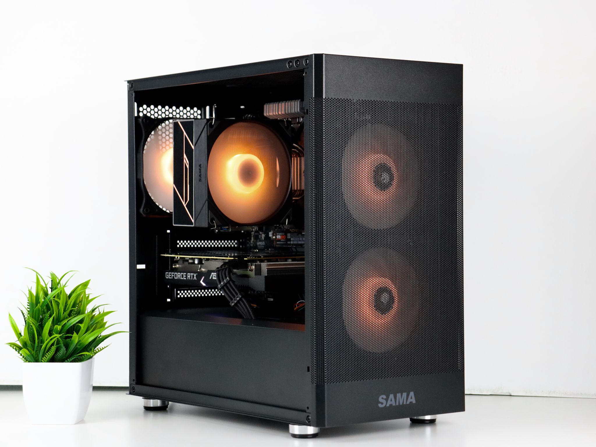 ⚫ Black Gaming PC – RTX 3060 TI, Ryzen 5 3600, 16GB RAM, 500GB SSD - WiFi, BlueTooth ⚫