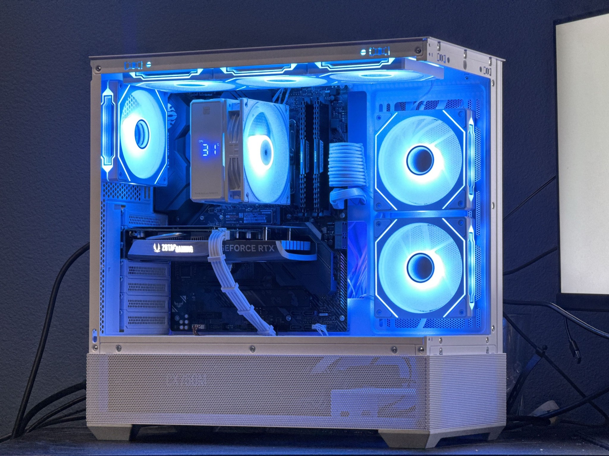 White RGB 1080P Gaming PC | RTX 4060 8GB | R5 5500 | 16 GB DDR4 | 1 TB SSD | WIFI+Bluetooth