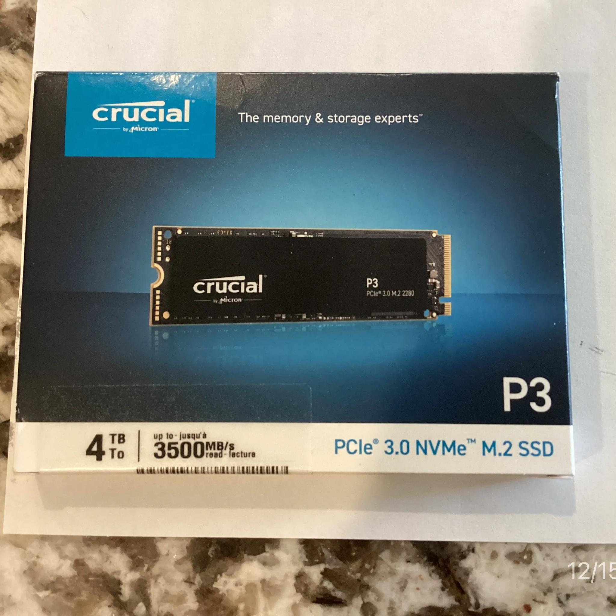 ++ NEW ++ Crucial P3 2280 4TB Internal 3D NAND Flash PCIe Gen 3x4 NVMe M.2 CT4000P3SSD8 - Open Box