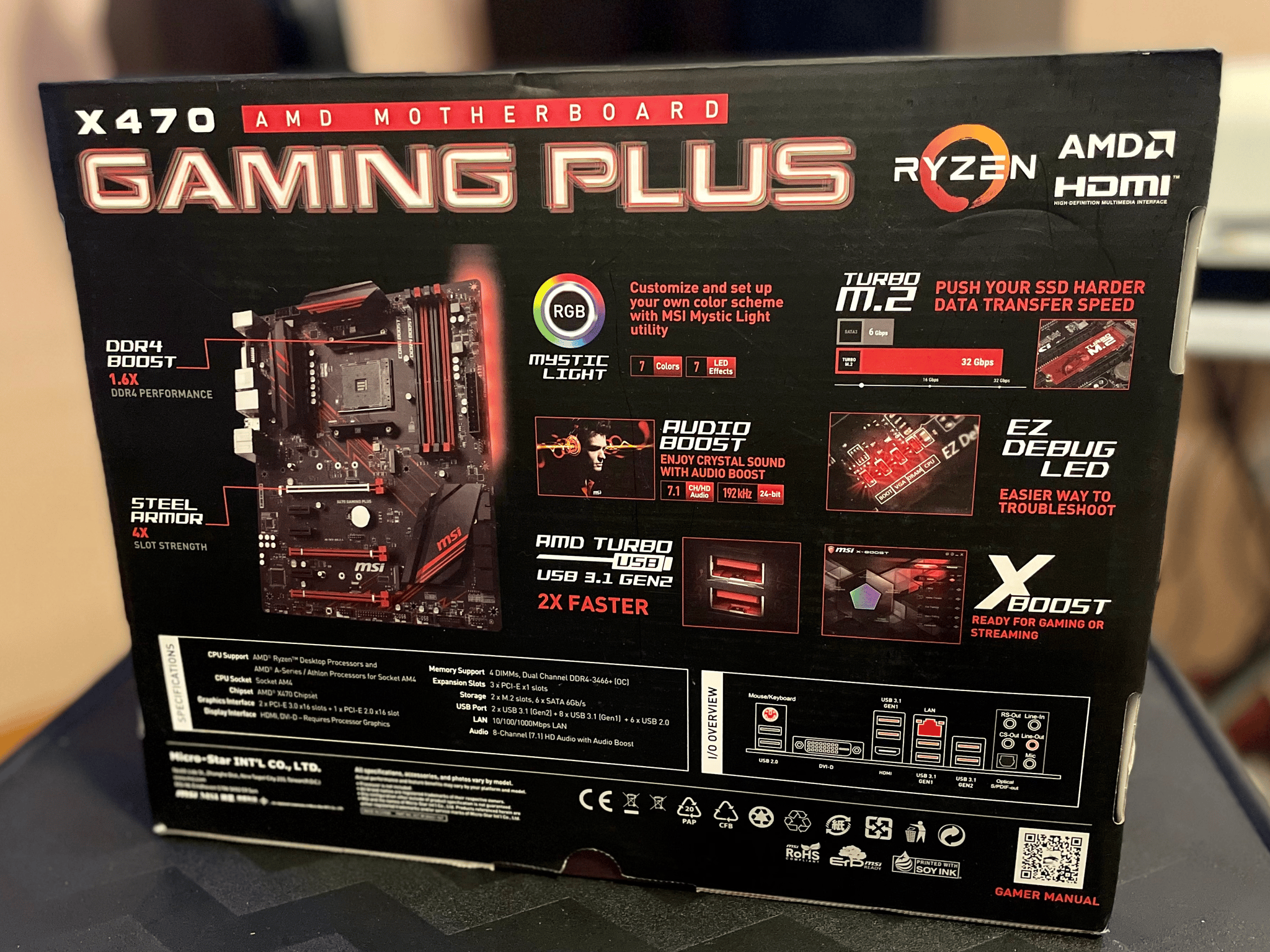 MSI X470 Gaming Plus AMD AM4 ATX DDR4-SDRAM Motherboard