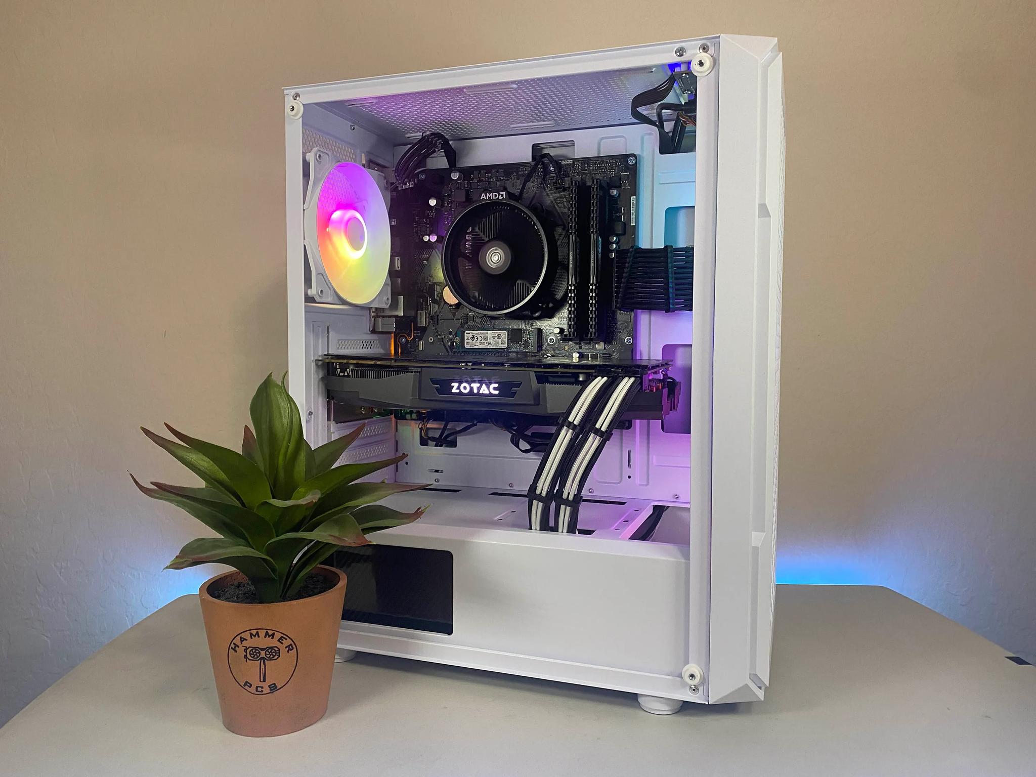 🧊Custom Built White RGB Gaming PC🧊| GTA 1070 Ti, Ryzen 5, Win11, 1TB SSD | Fortnite, CoD, more!