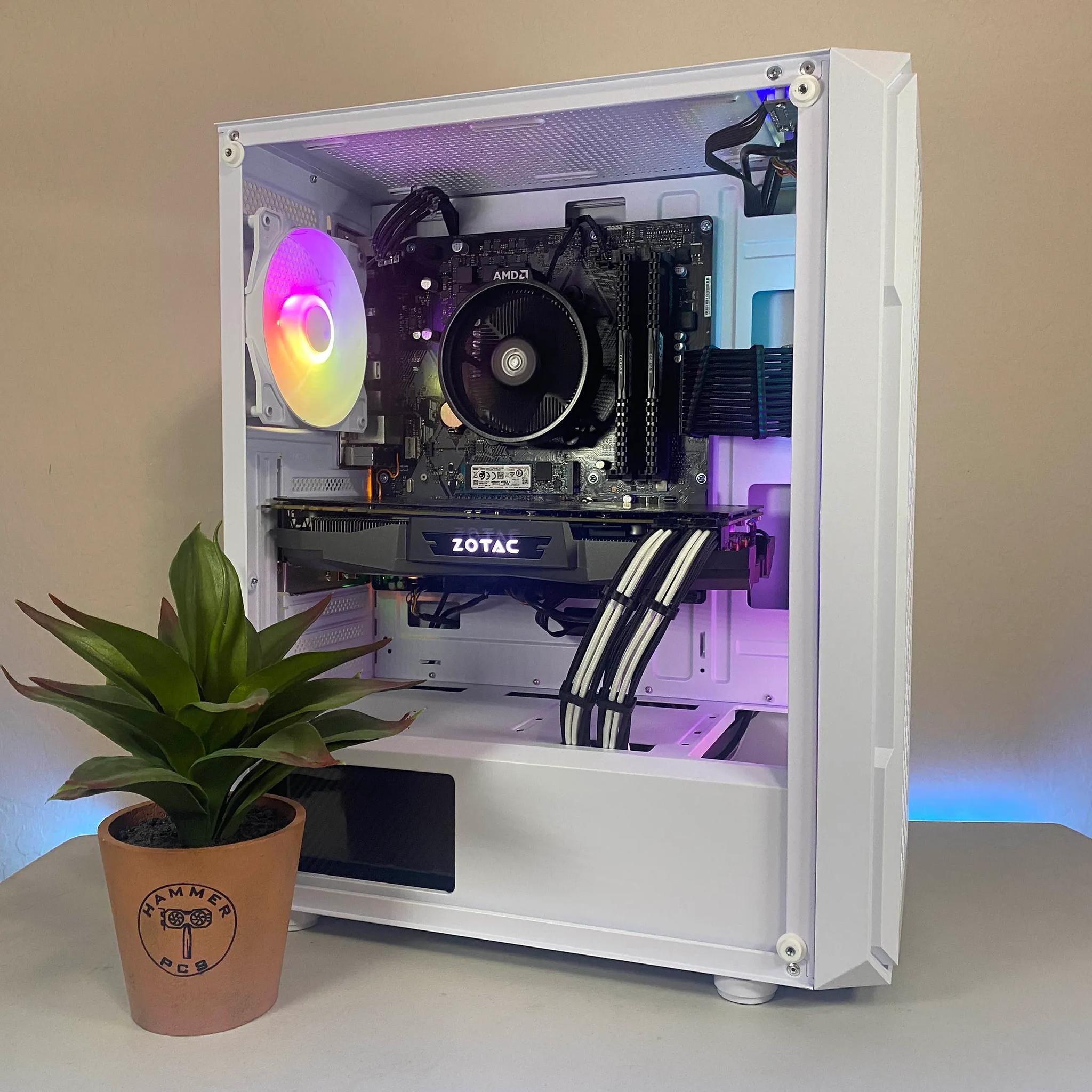 🧊Custom Built White RGB Gaming PC🧊| GTA 1070 Ti, Ryzen 5, Win11, 1TB SSD | Fortnite, CoD, more!