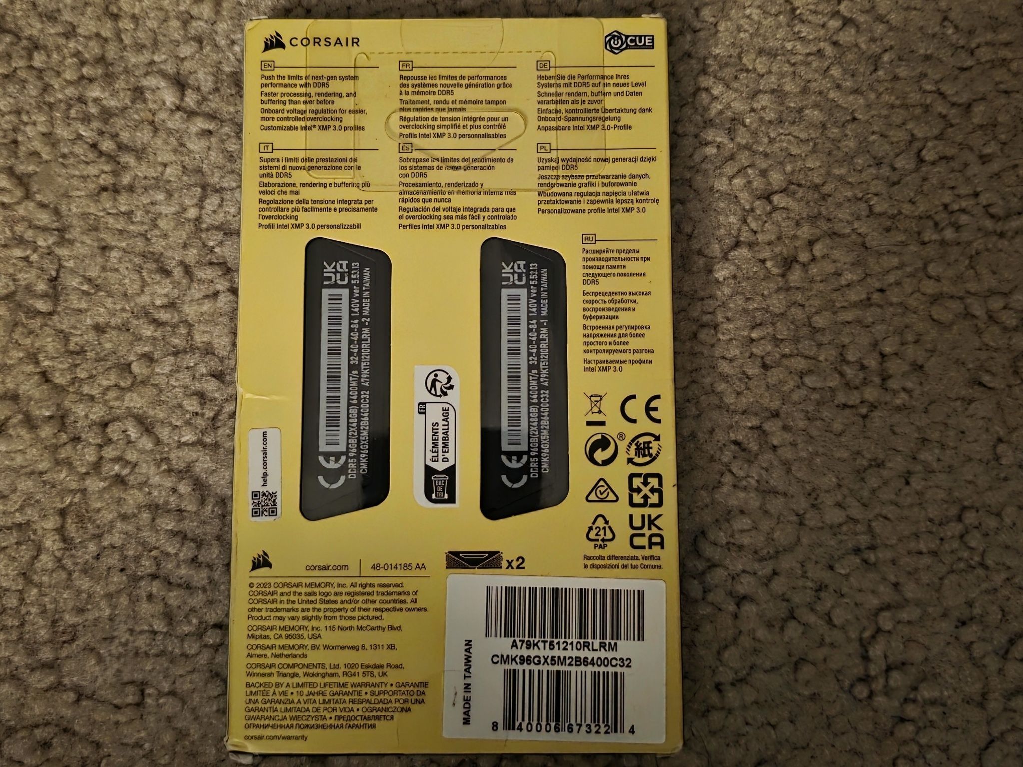 CORSAIR Vengeance 96GB (2 x 48GB) DDR5 6400MHz CL36-40-40-84 Black Brand New Sealed