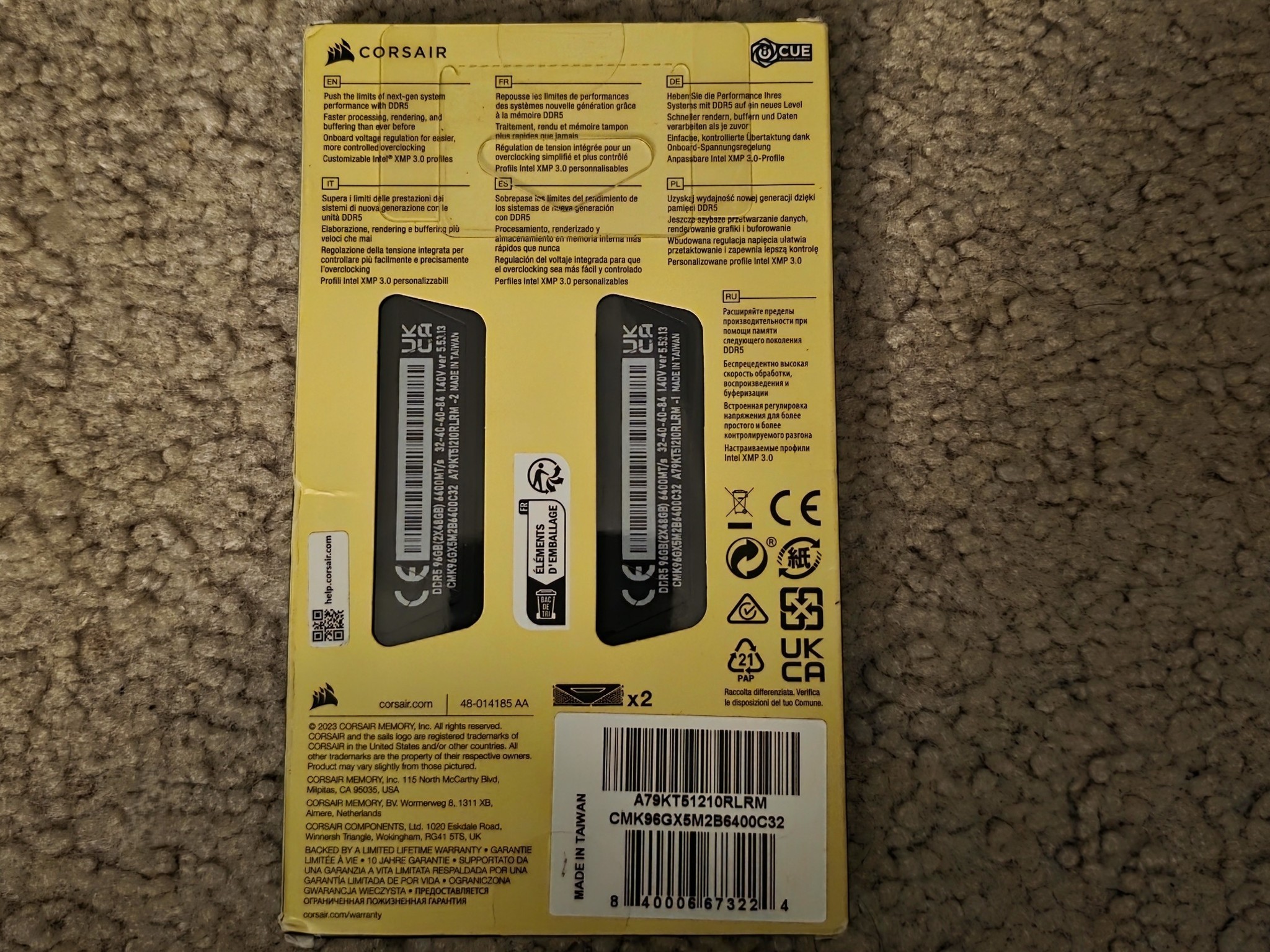 CORSAIR Vengeance 96GB (2 x 48GB) DDR5 6400MHz CL36-40-40-84 Black Brand New Sealed
