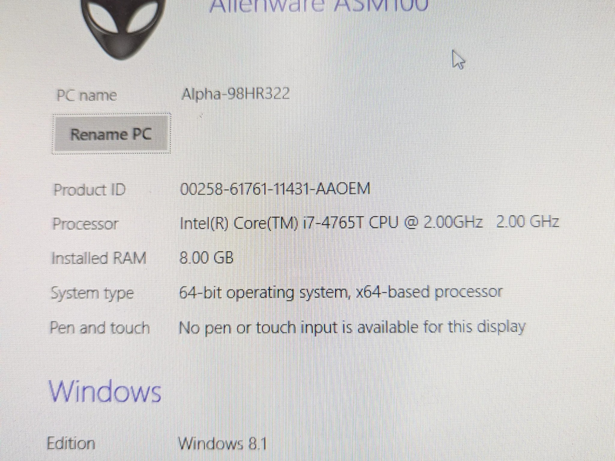 👾 Compact Alienware Desktop | Windows 8 Activated | Includes Keyboard & Power Supply