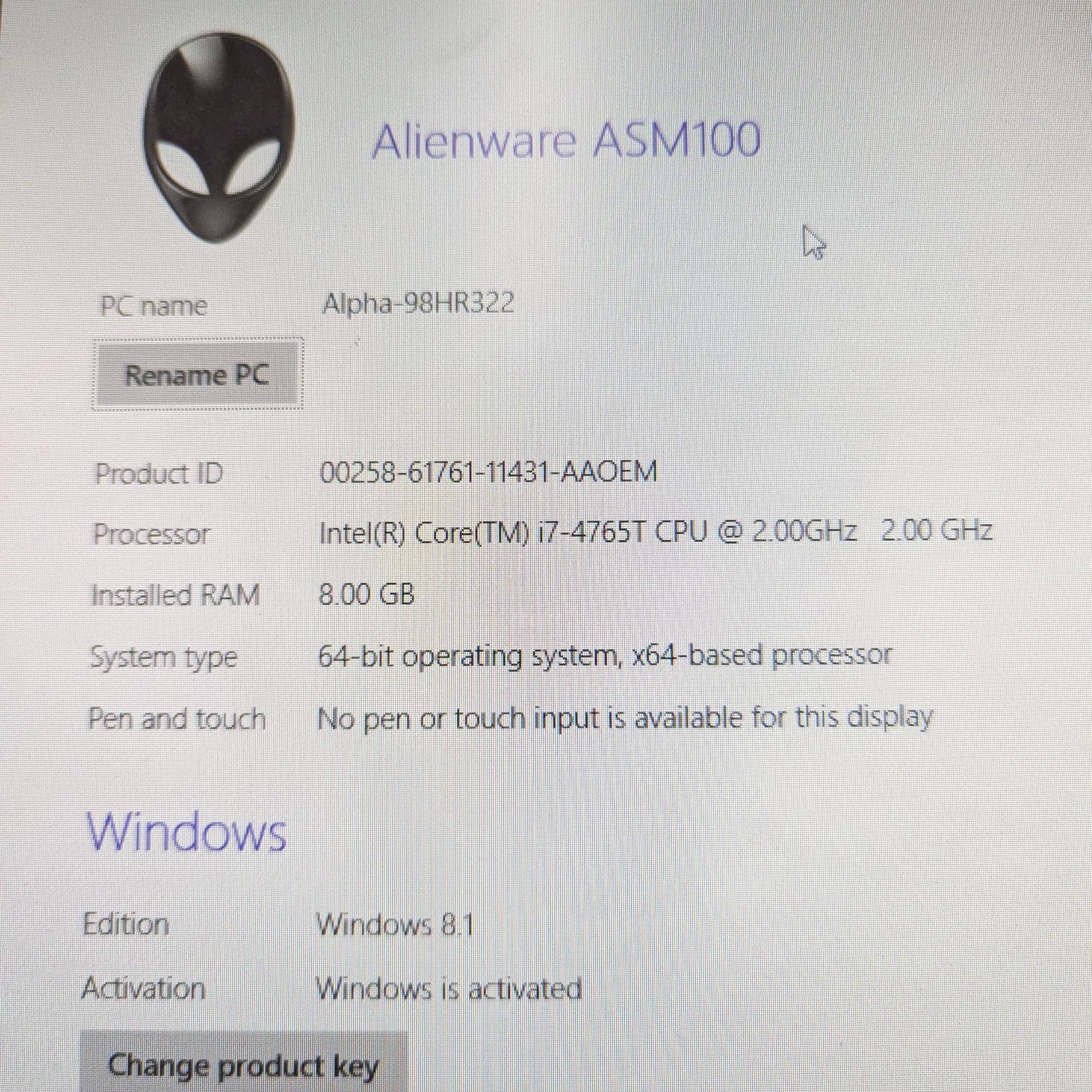 👾 Compact Alienware Desktop | Windows 8 Activated | Includes Keyboard & Power Supply