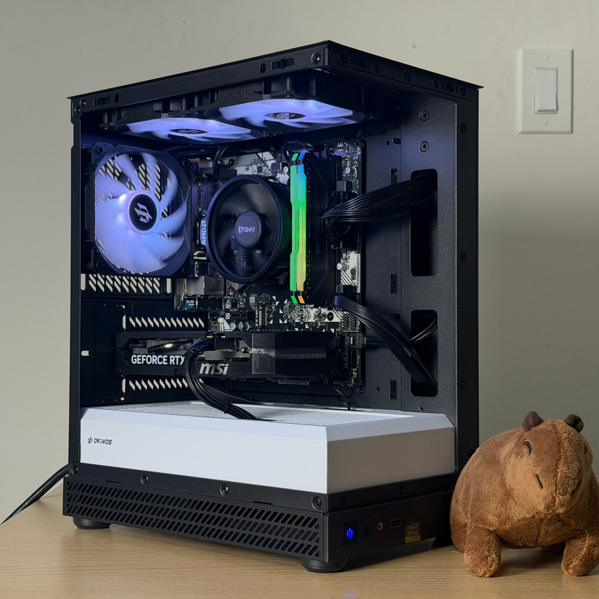 ♠️ Black Gaming PC ♠️ RTX 5050 ( = 4060) | Ryzen 5 4500 | 16gb RGB RAM | 1TB SSD - WiFi, ...