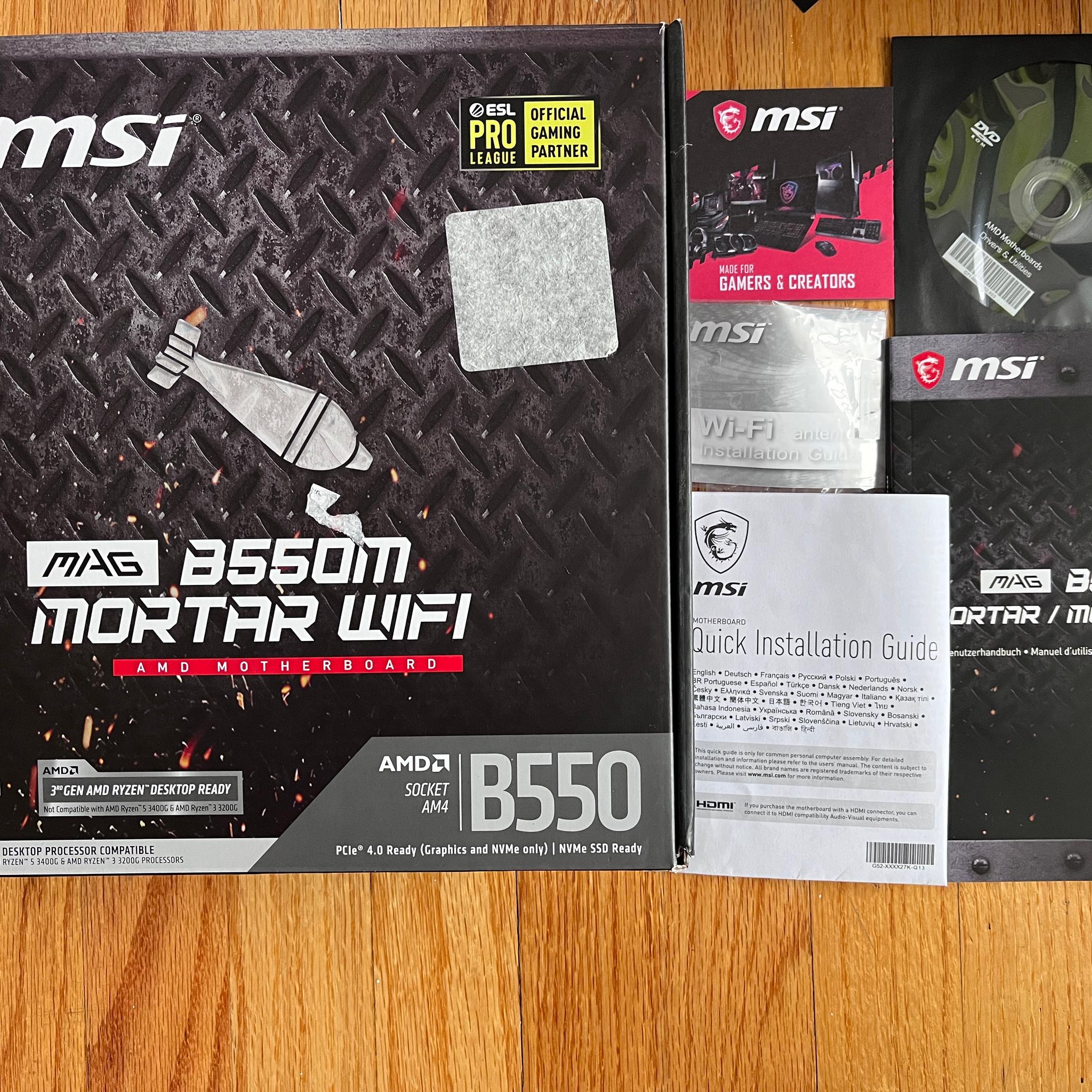 Complete AM4 Motherboard Bundle — 3600X / B550M WiFi / 48GB DDR4 / 650W Gold PSU / Cooler
