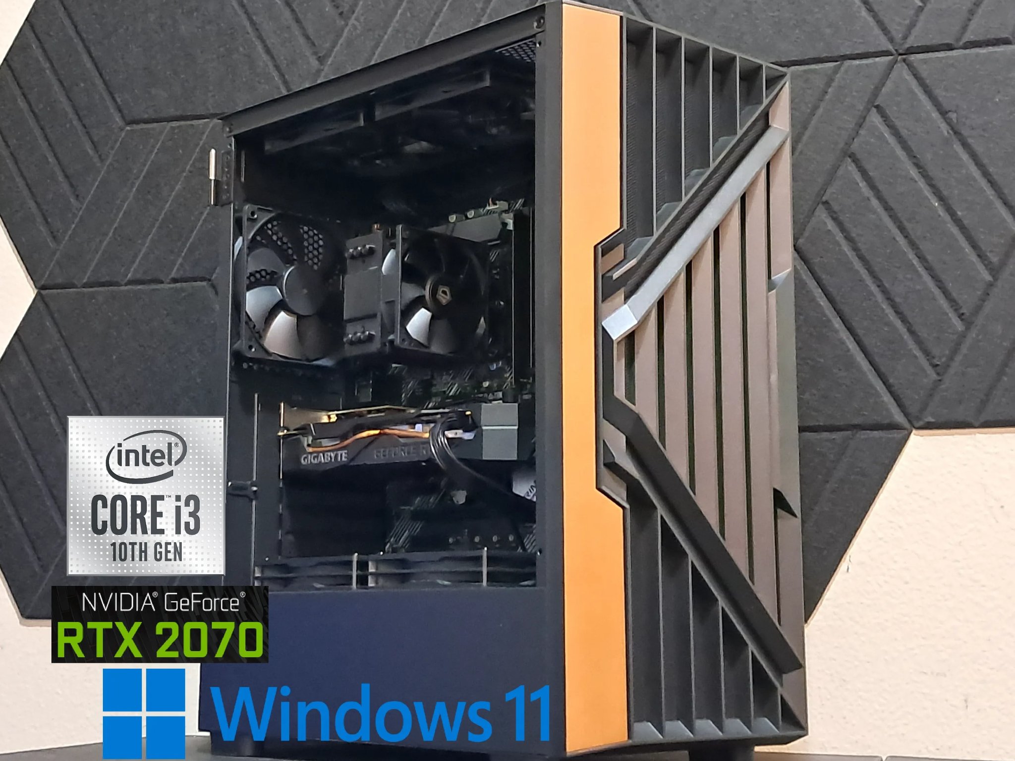 🪵Woodgrain RTX Gamer🪵 RTX 2070 | Core i3-10105F | 1TB NVMe SSD | 16GB DDR4 | Onboard WiFi!