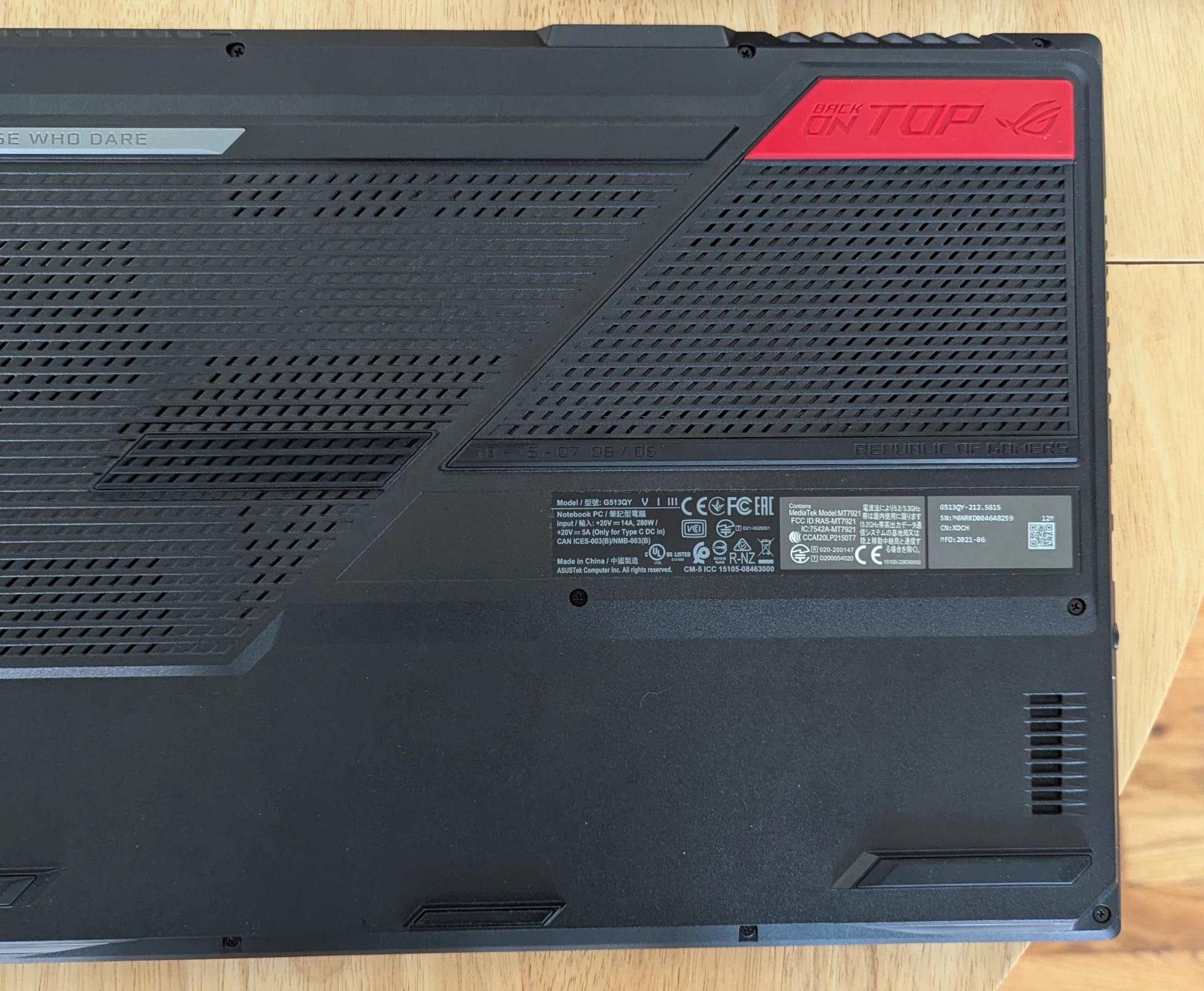 Asus G15 Advantage Edition w/ Ryzen 9 5900HX and RX 6800M