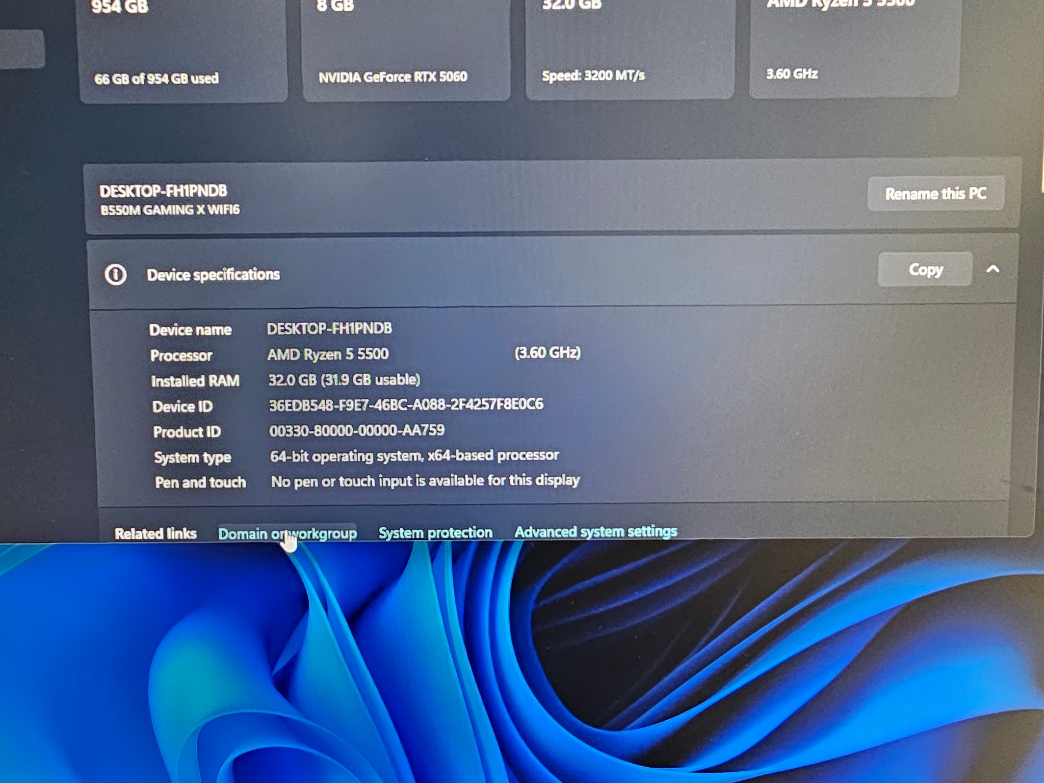Custom Gaming PC | Ryzen 5 5500 | 32GB RAM | 5060 8G | 1TB | Windows 11 Pro |
