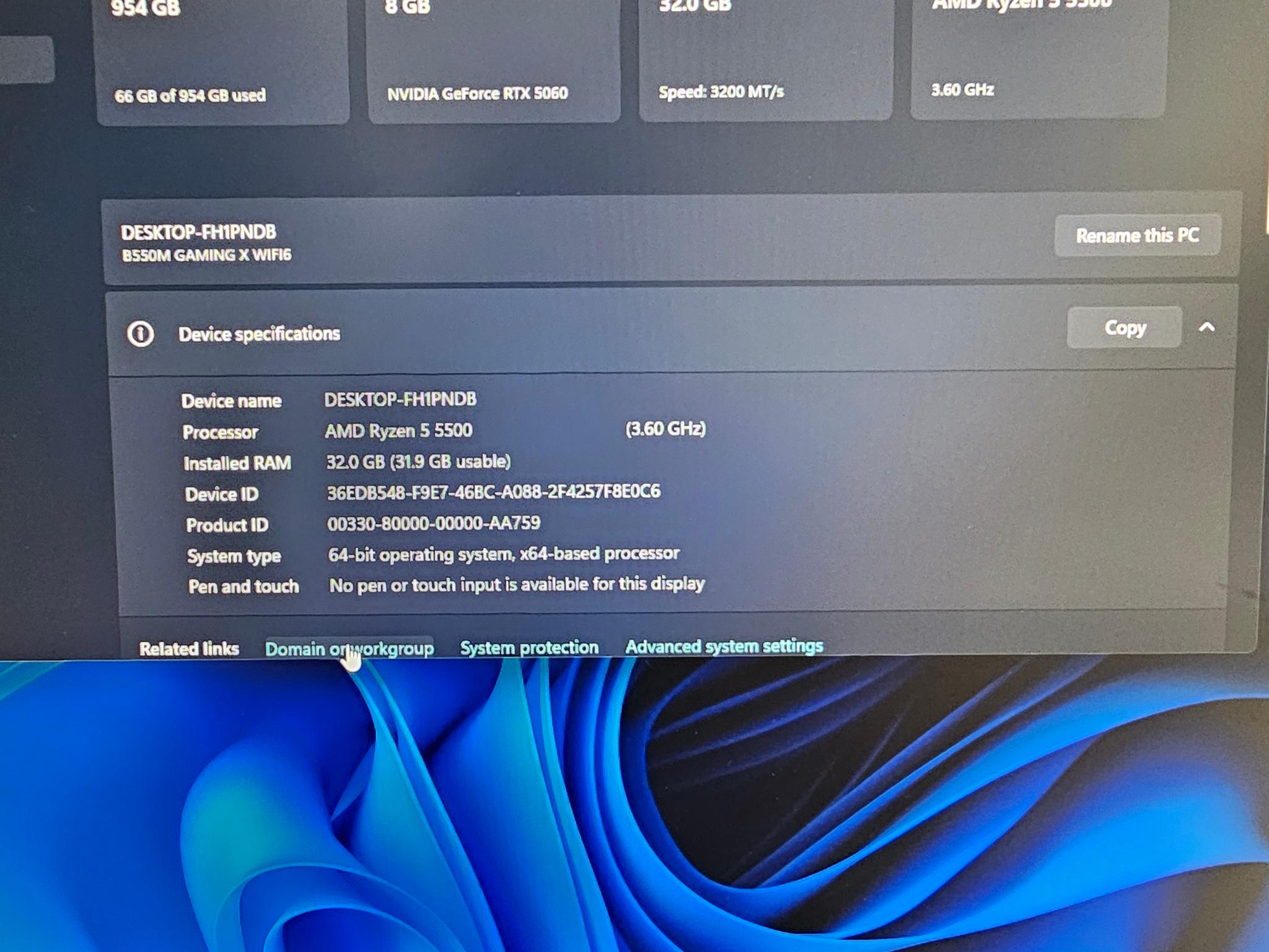 Custom Gaming PC | Ryzen 5 5500 | 32GB RAM | 5060 8G | 1TB | Windows 11 Pro |