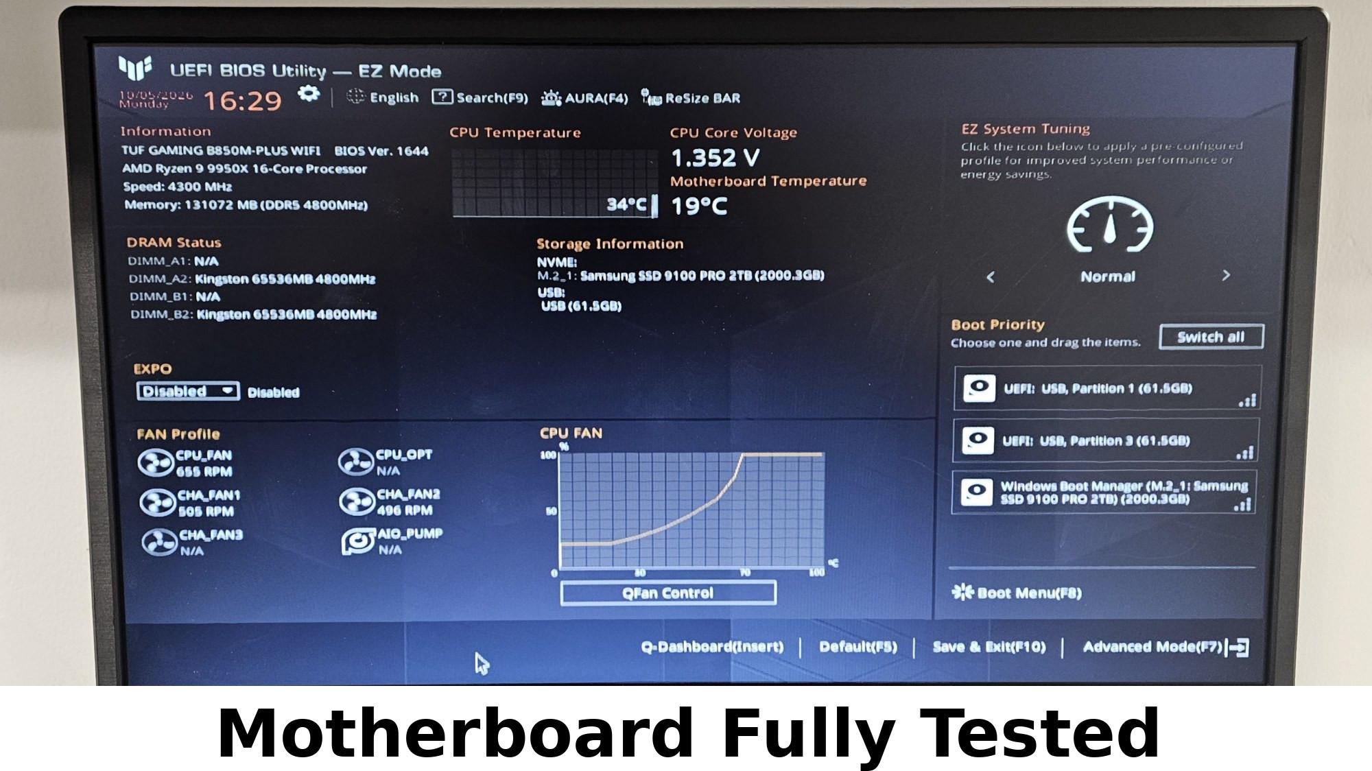 ASUS TUF GAMING B850M-PLUS WIFI AMD AM5 DDR5 mATX Motherboard