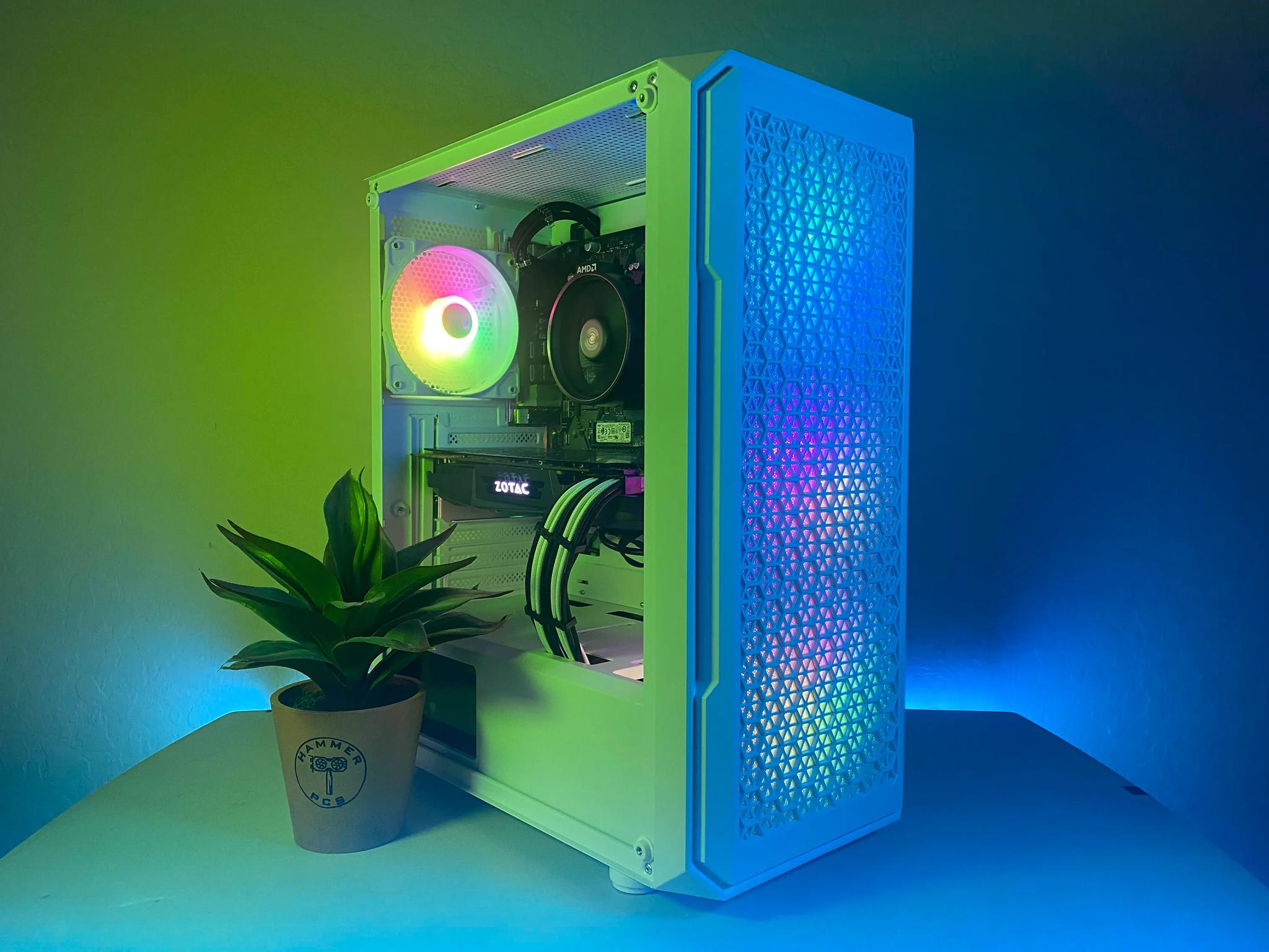 🧊Custom Built White RGB Gaming PC🧊| GTA 1070 Ti, Ryzen 5, Win11, 1TB SSD | Fortnite, CoD, more!